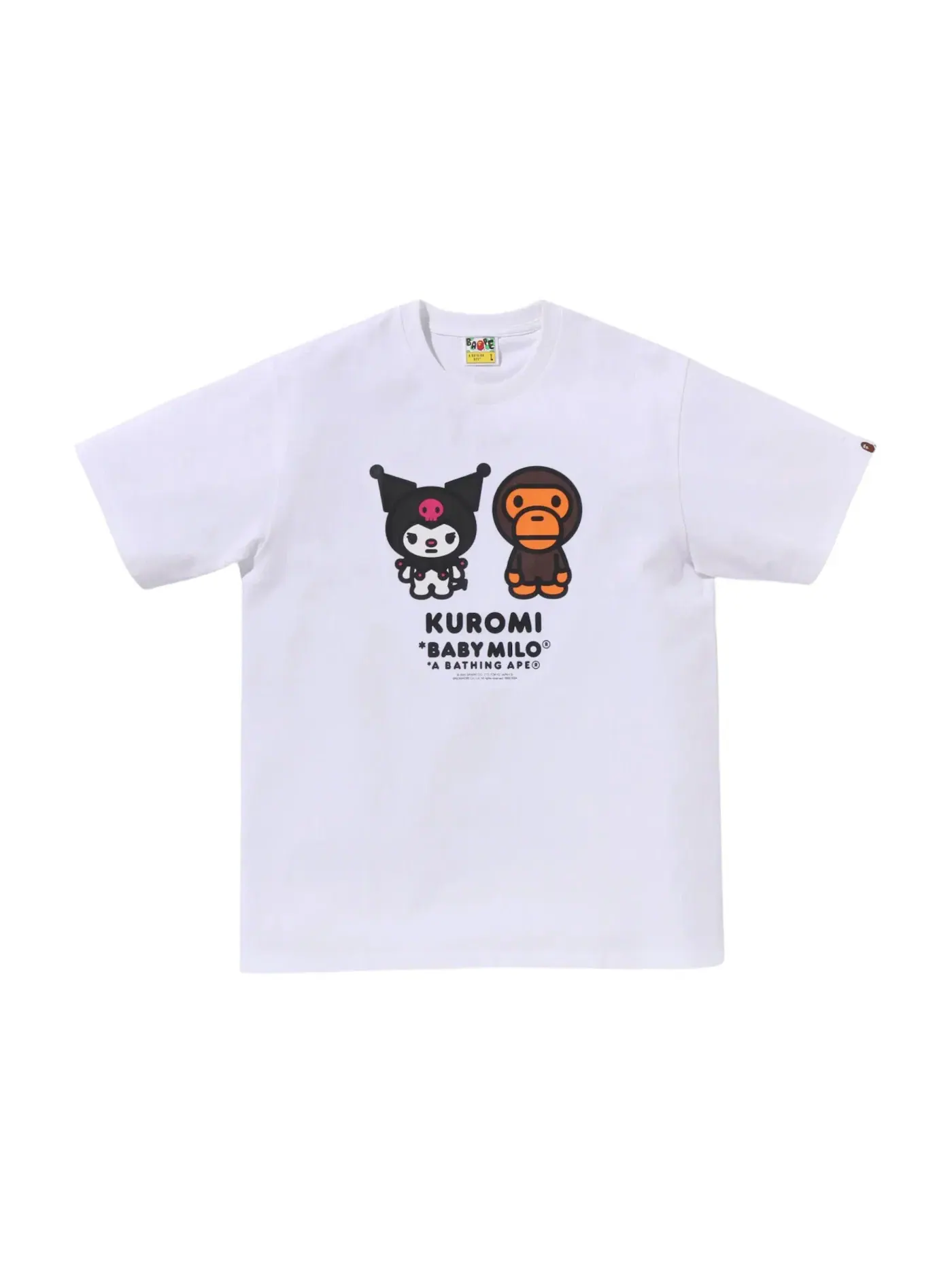 Мужская футболка с принтом BAPE x Kuromi Baby Milo Tee BAPE — изображение 1 из 1, белый