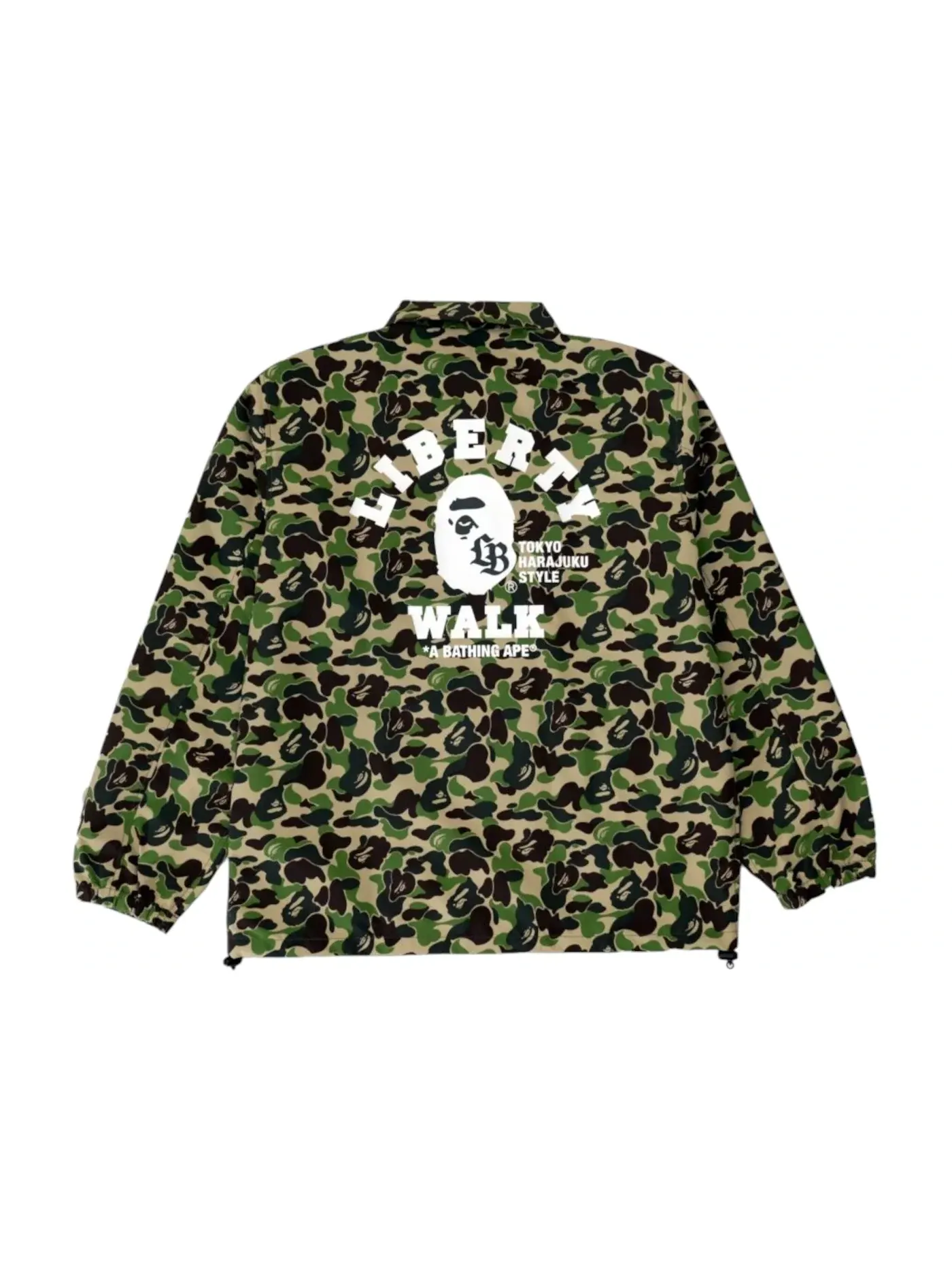 Мужская куртка-тренч с камуфляжным принтом BAPE x LBWK Coach Jacket Camo — изображение 1 из 2