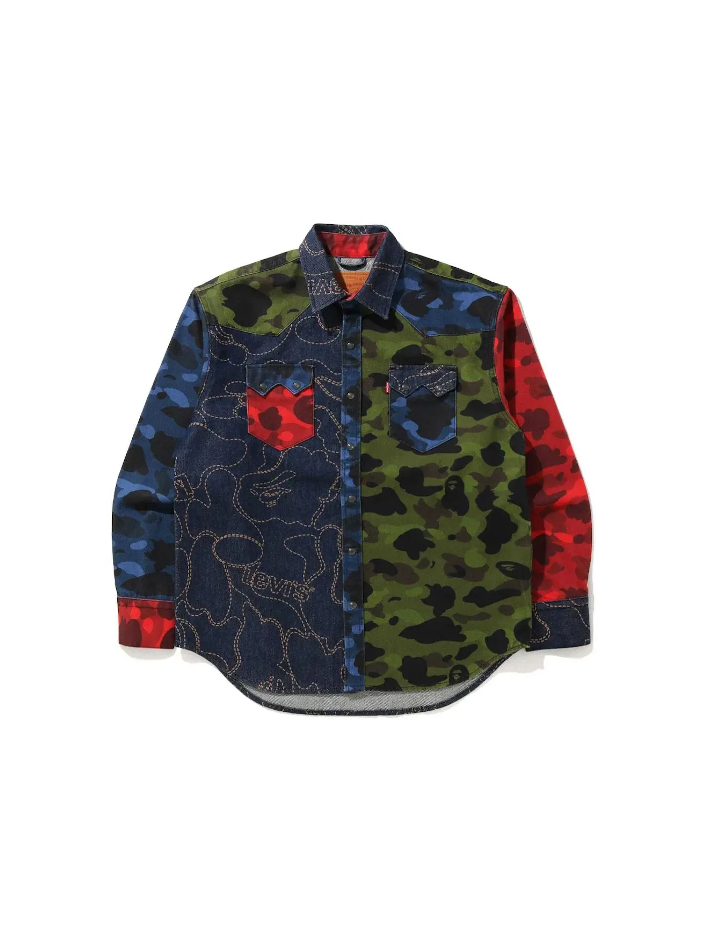 Мужская куртка из камуфляжа BAPE x Levis Camo Jacket BAPE — изображение 1 из 1, мульти