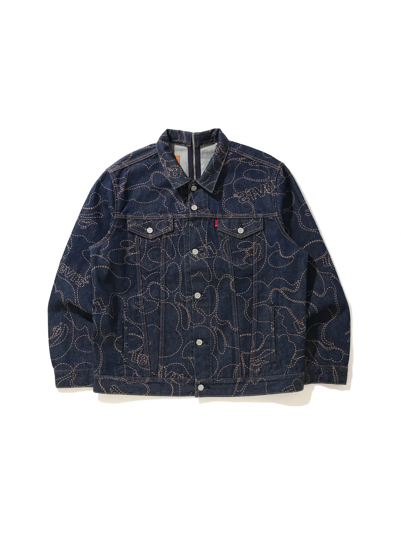 Мужская куртка-тракер с камуфляжным принтом BAPE x Levis Camo Trucker Jacket BAPE — изображение 1 из 2, синий