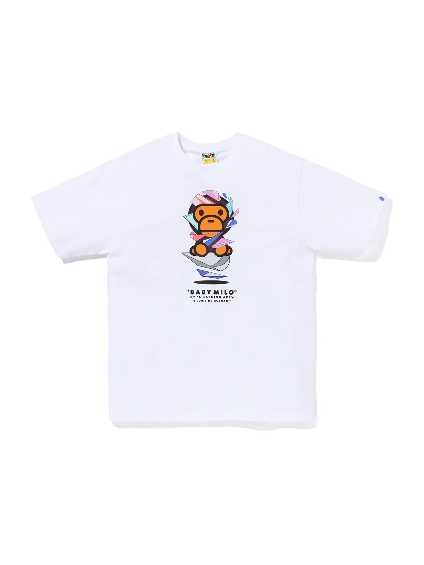 Мужская футболка с принтом BAPE x Louis De Guzman Baby Milo Tee BAPE — изображение 1 из 2, белый