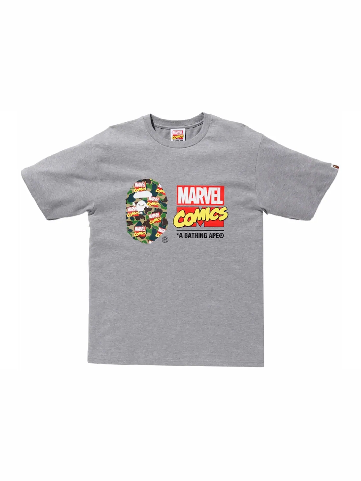 Мужская футболка с принтом BAPE x Marvel Camo Tee BAPE — изображение 1 из 1, серый