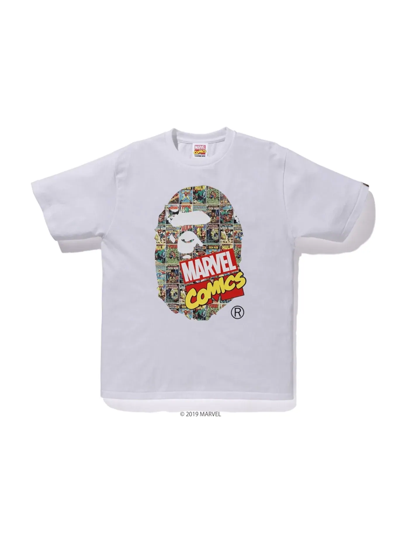 Мужская футболка с принтом Ape Head Tee BAPE — изображение 1 из 1, белый