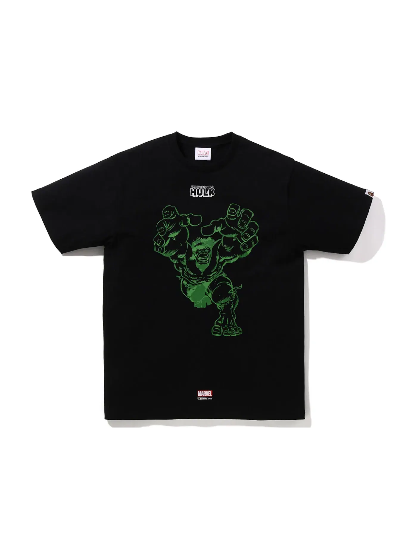 Мужская футболка с принтом BAPE x Marvel Comics Hulk BAPE — изображение 1 из 1, черный