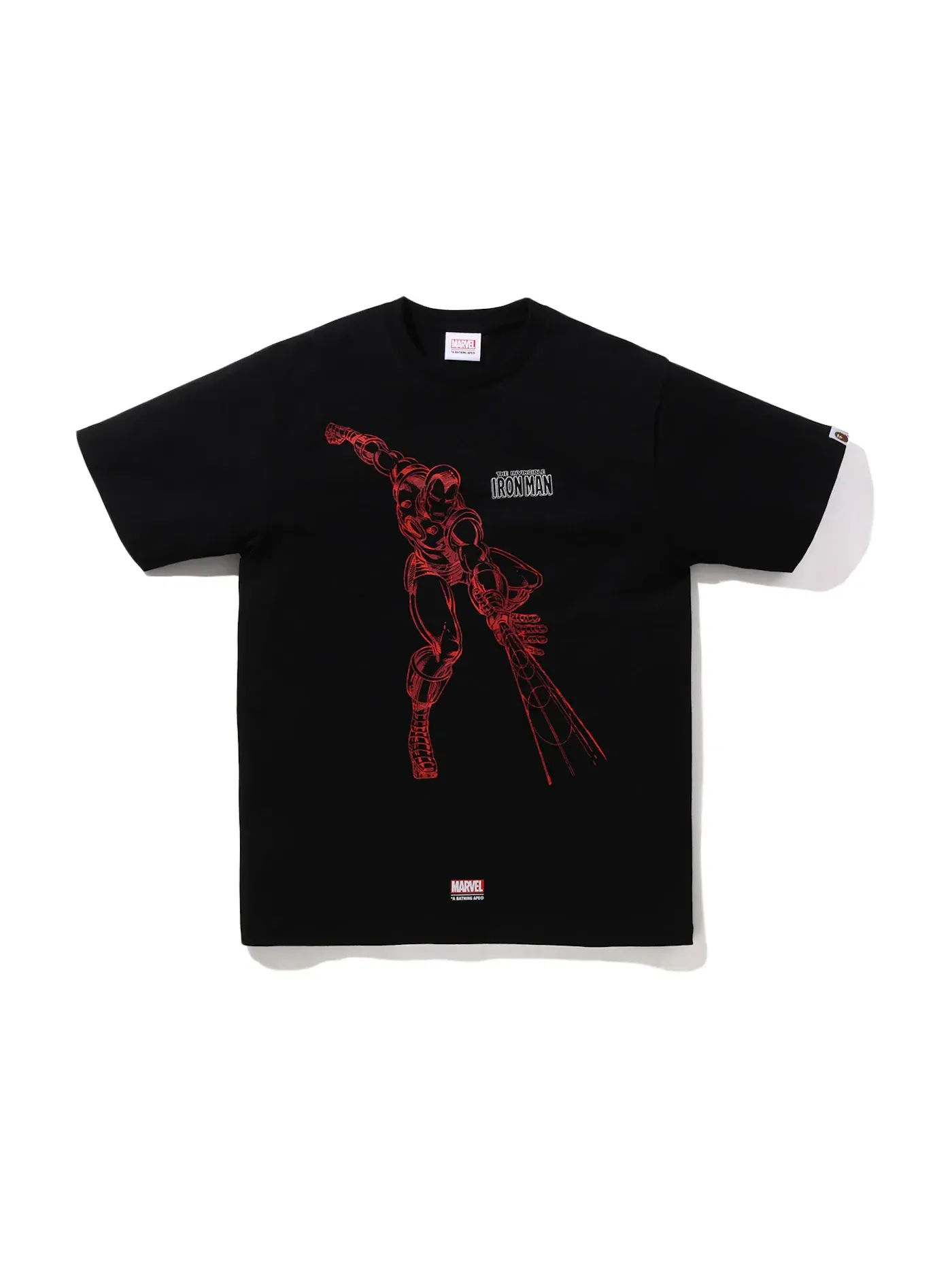 Мужская футболка с принтом BAPE x Marvel Comics Iron Man T-Shirt BAPE — изображение 1 из 1, черный