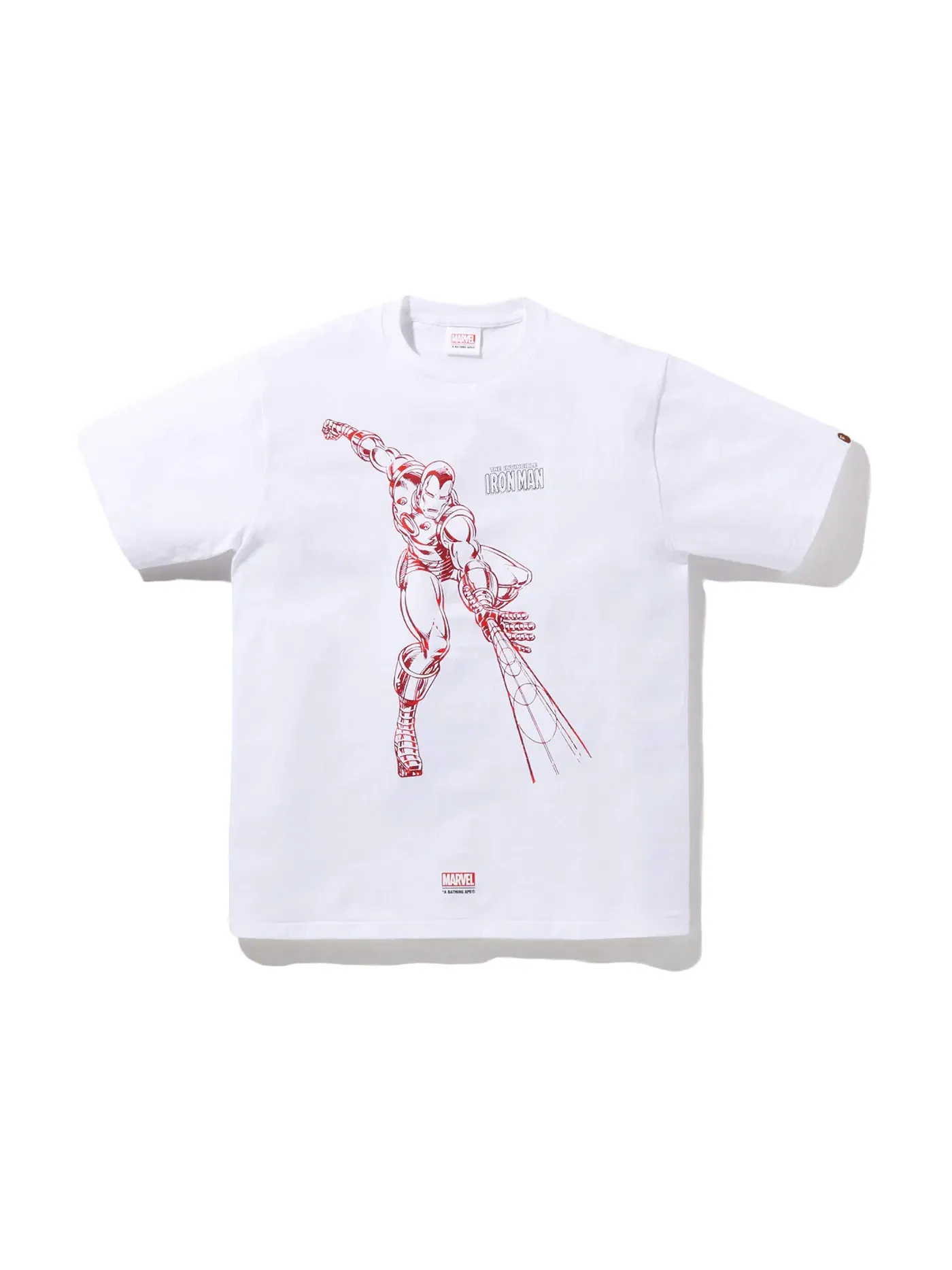 Мужская футболка с принтом BAPE x Marvel Comics Iron Man T-Shirt BAPE — изображение 1 из 1, белый