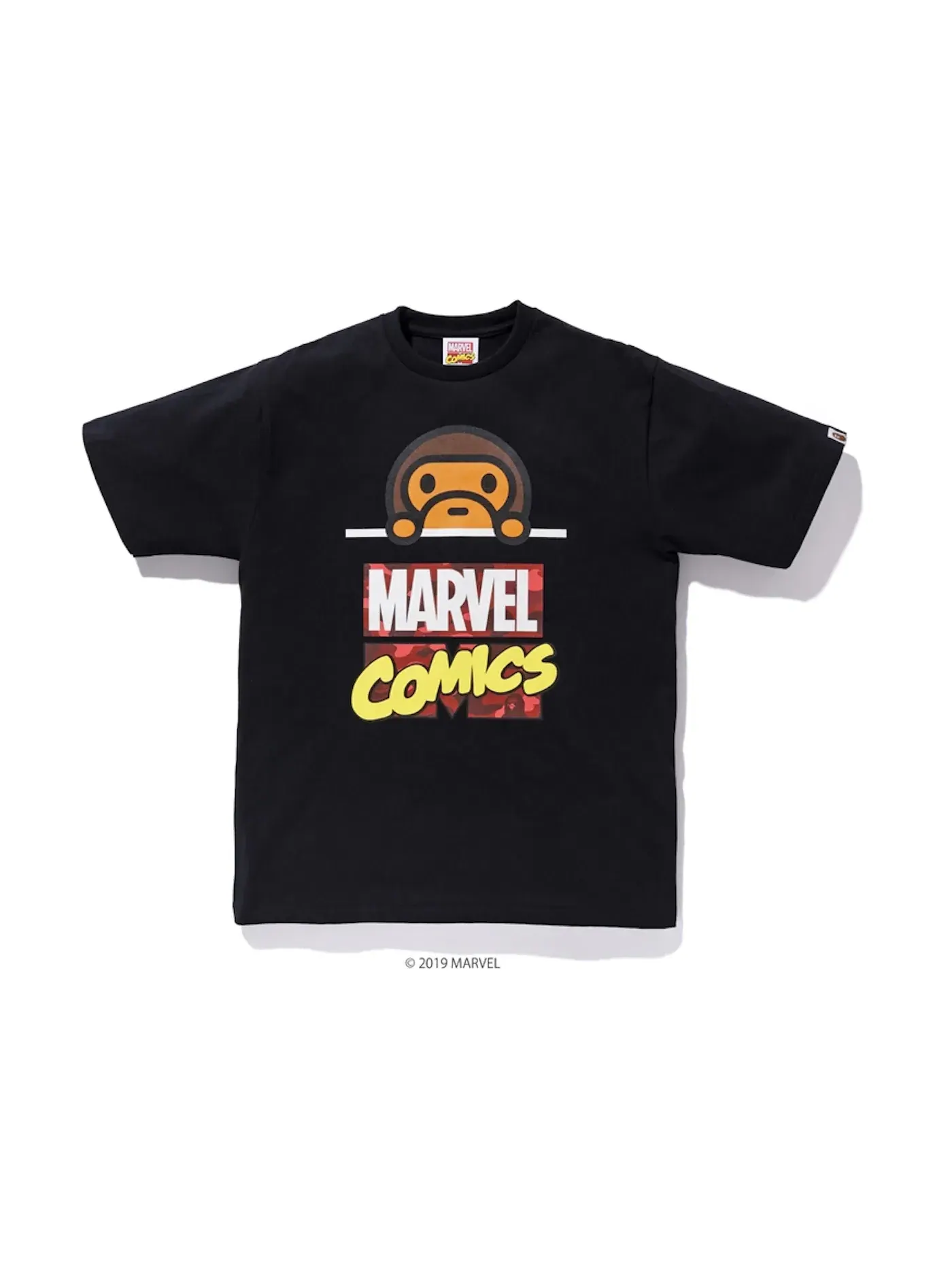 Мужская футболка с принтом BAPE x Marvel Comics Milo Tee BAPE — изображение 1 из 1, черный