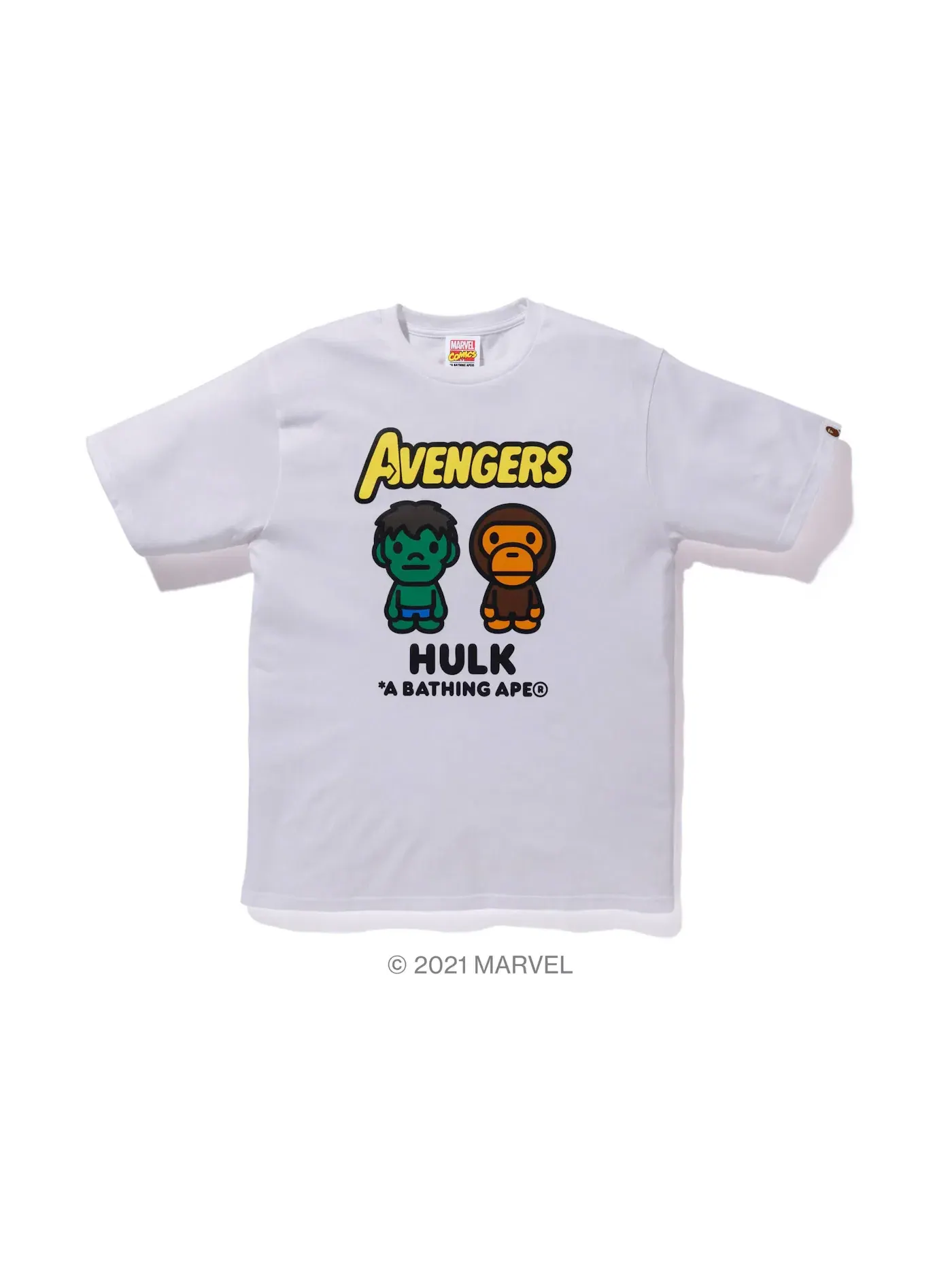 Мужская футболка с принтом BAPE x Marvel Comics Milo The Hulk Tee BAPE — изображение 1 из 1, белый