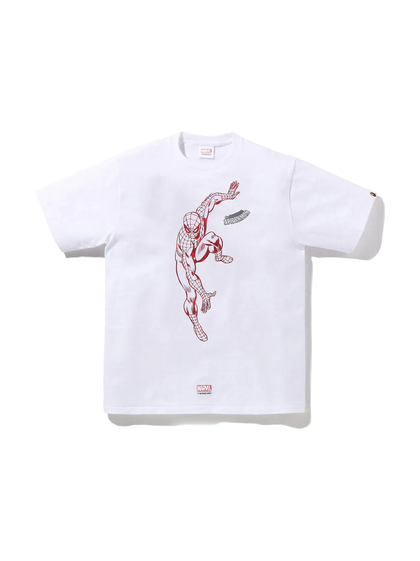 Мужская футболка с принтом BAPE x Marvel Comics Spider-Man Tee BAPE — изображение 1 из 1, белый