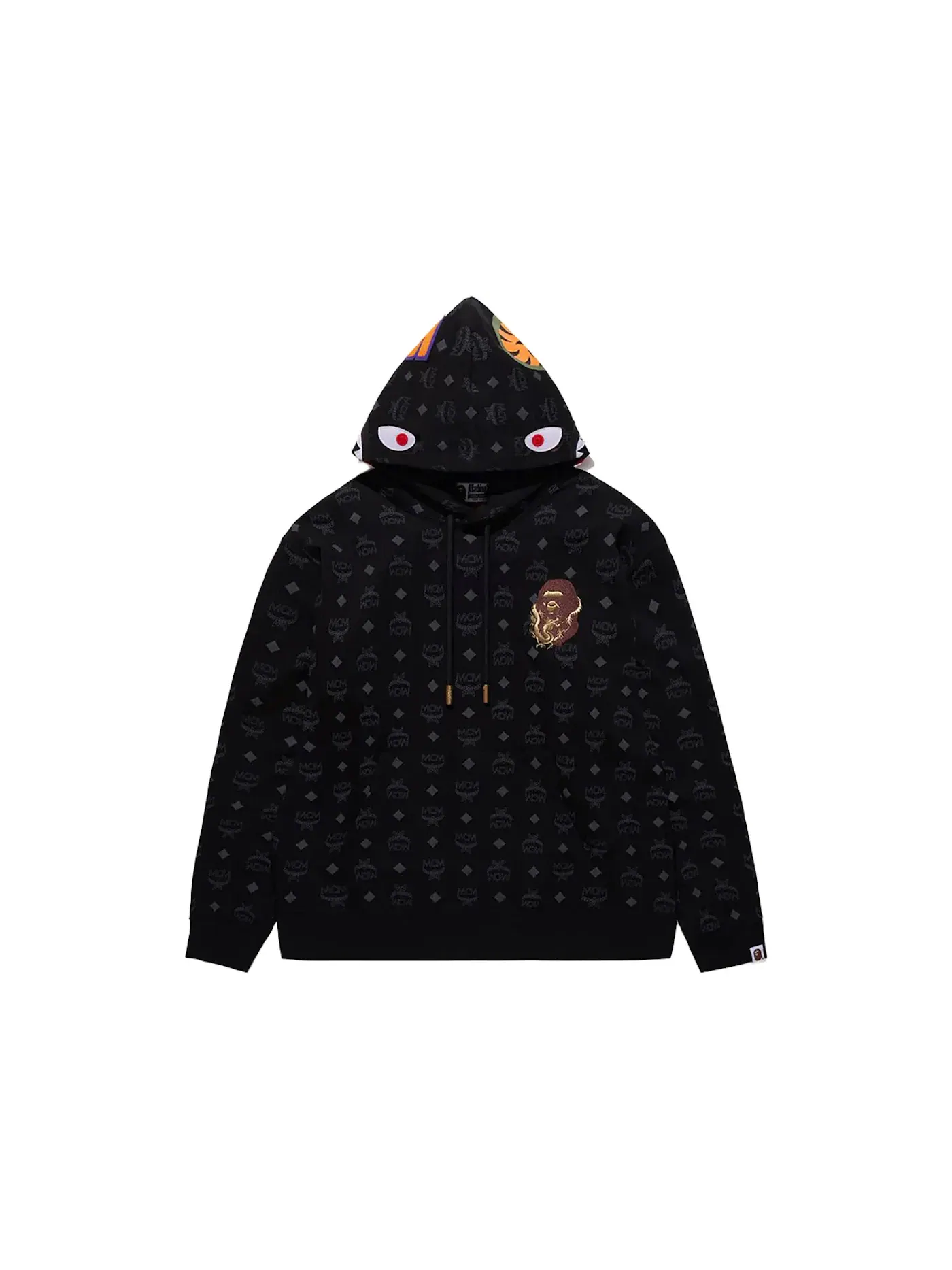 Унисекс худи BAPE x MCM Shark Pullover Hoodie — изображение 1 из 3, черный