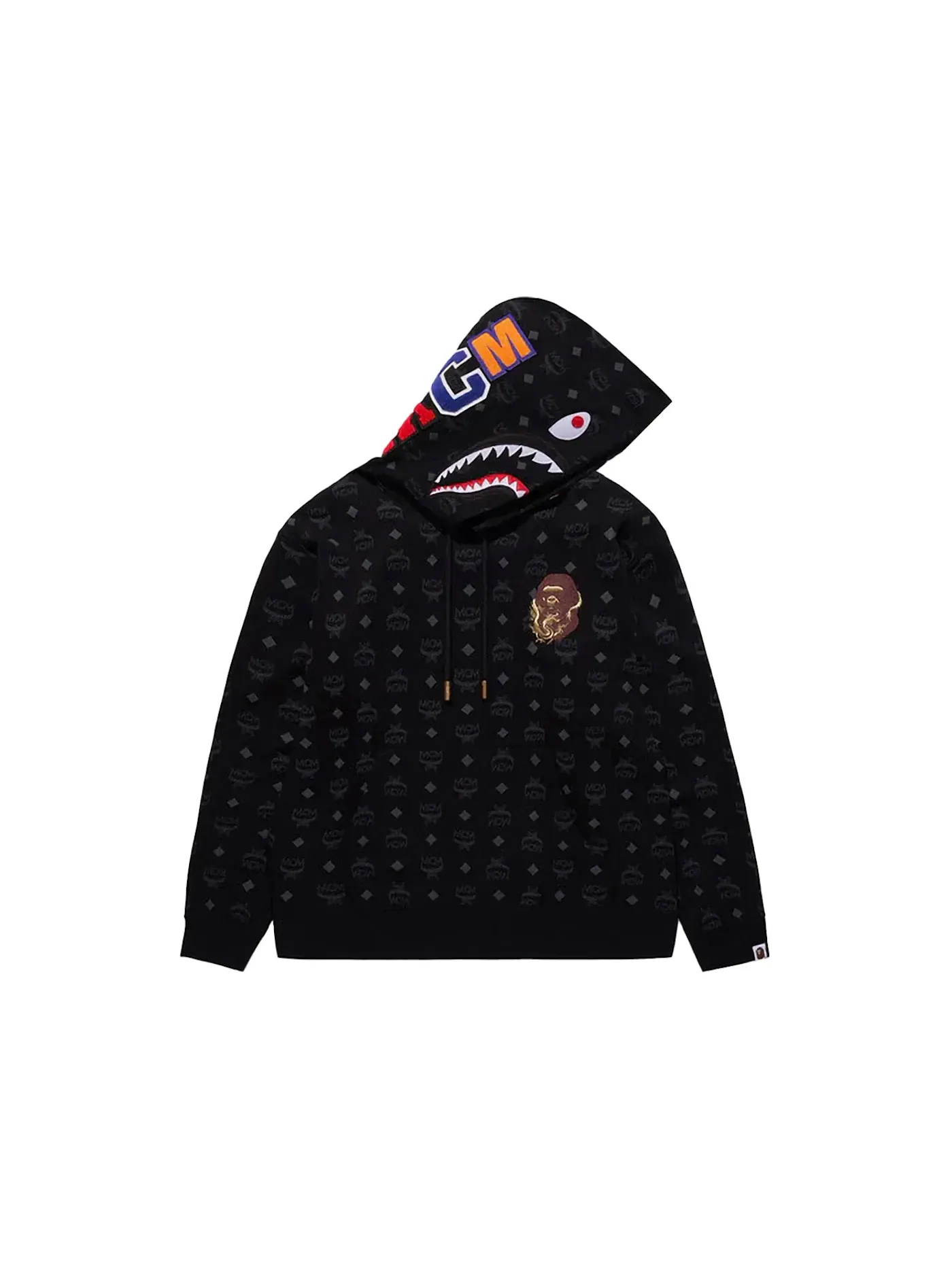 Унисекс худи BAPE x MCM Shark Pullover Hoodie — изображение 2 из 3, черный
