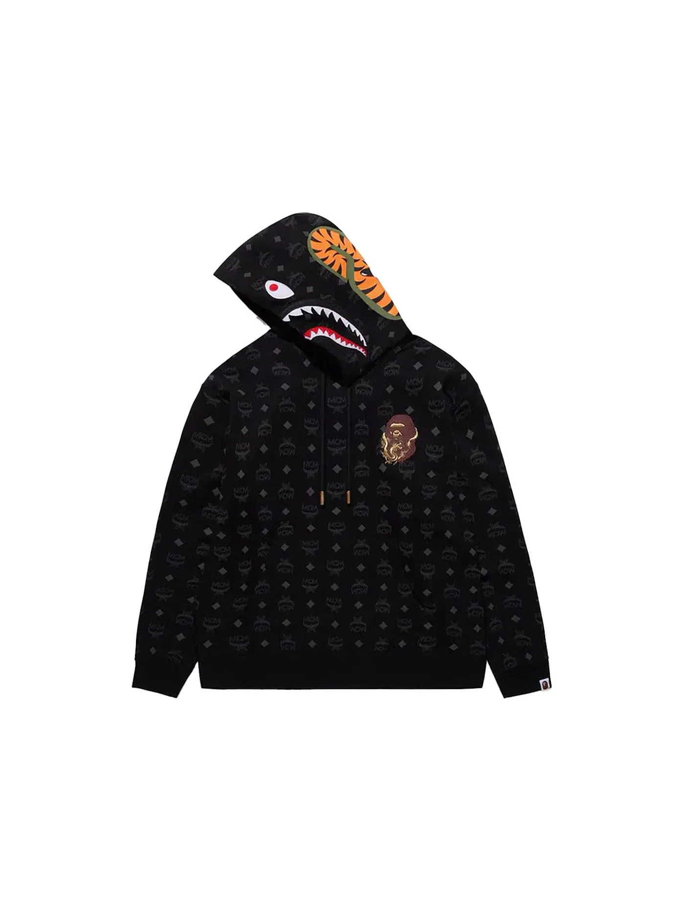 Унисекс худи BAPE x MCM Shark Pullover Hoodie — изображение 3 из 3, черный