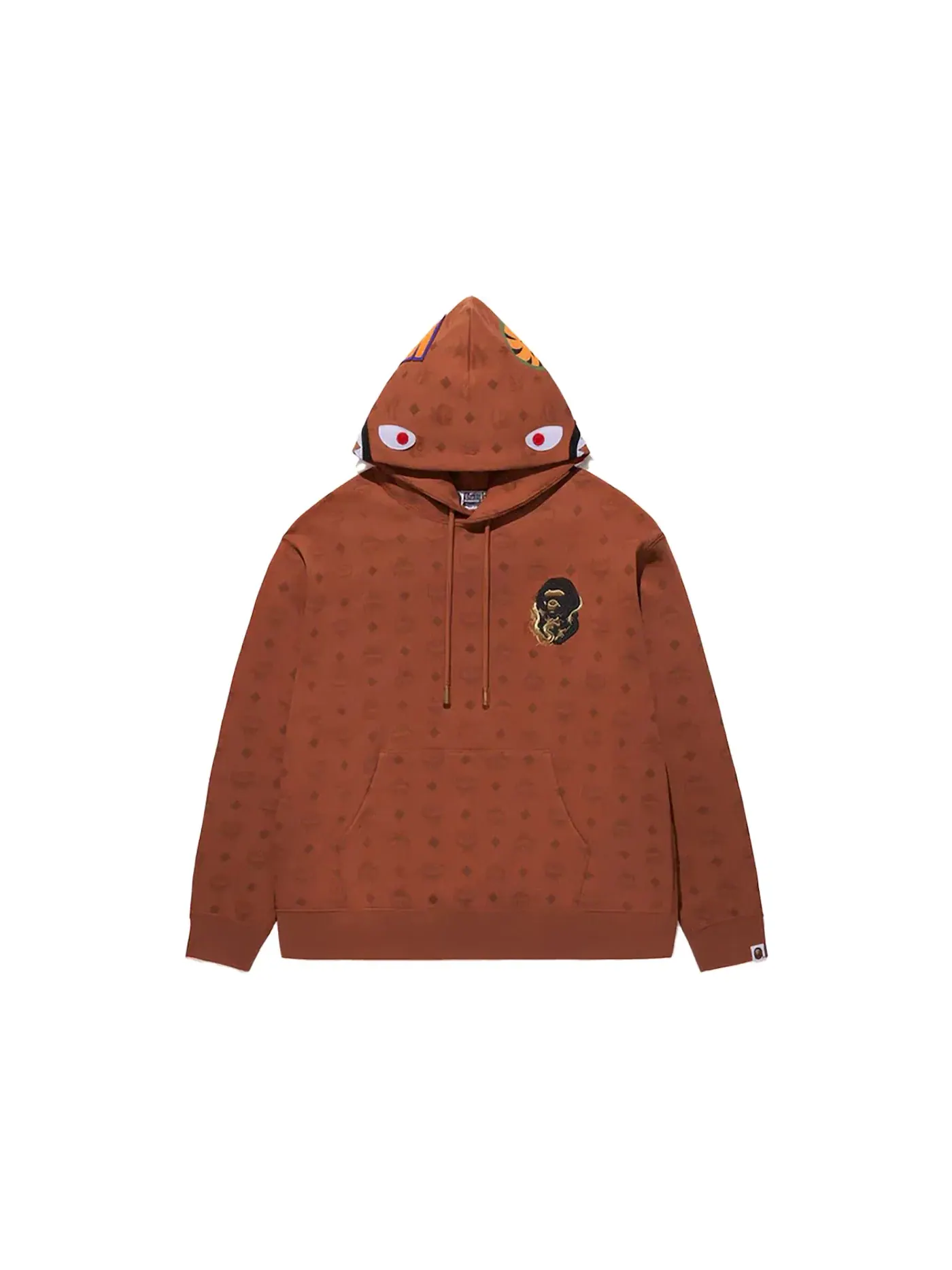 Детский худи с принтом Shark Pullover BAPE — изображение 1 из 3, коричневый