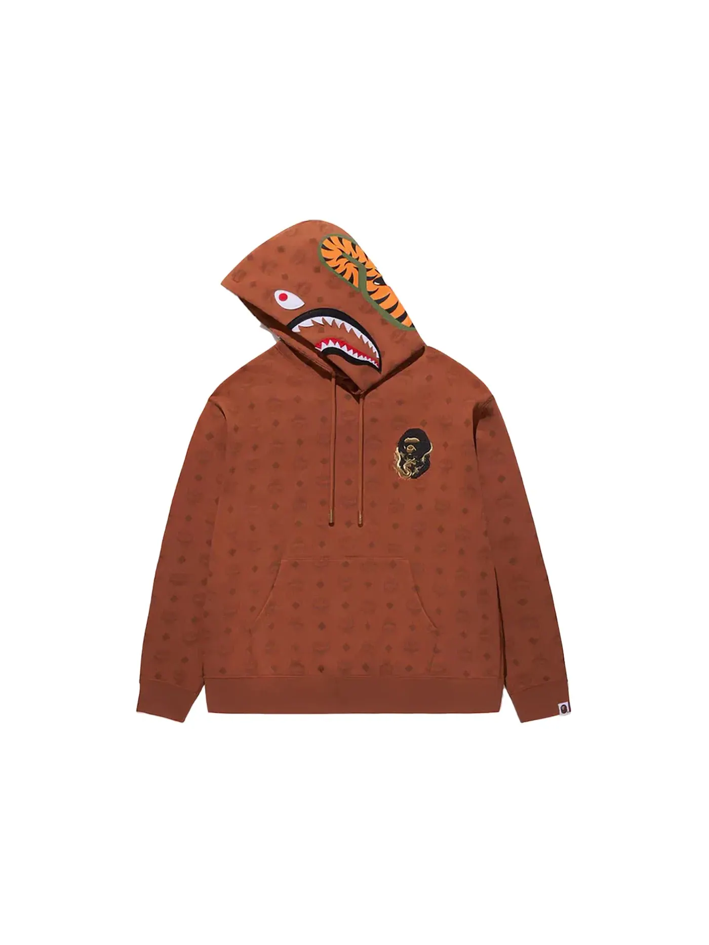 Детский худи с принтом Shark Pullover BAPE — изображение 3 из 3, коричневый