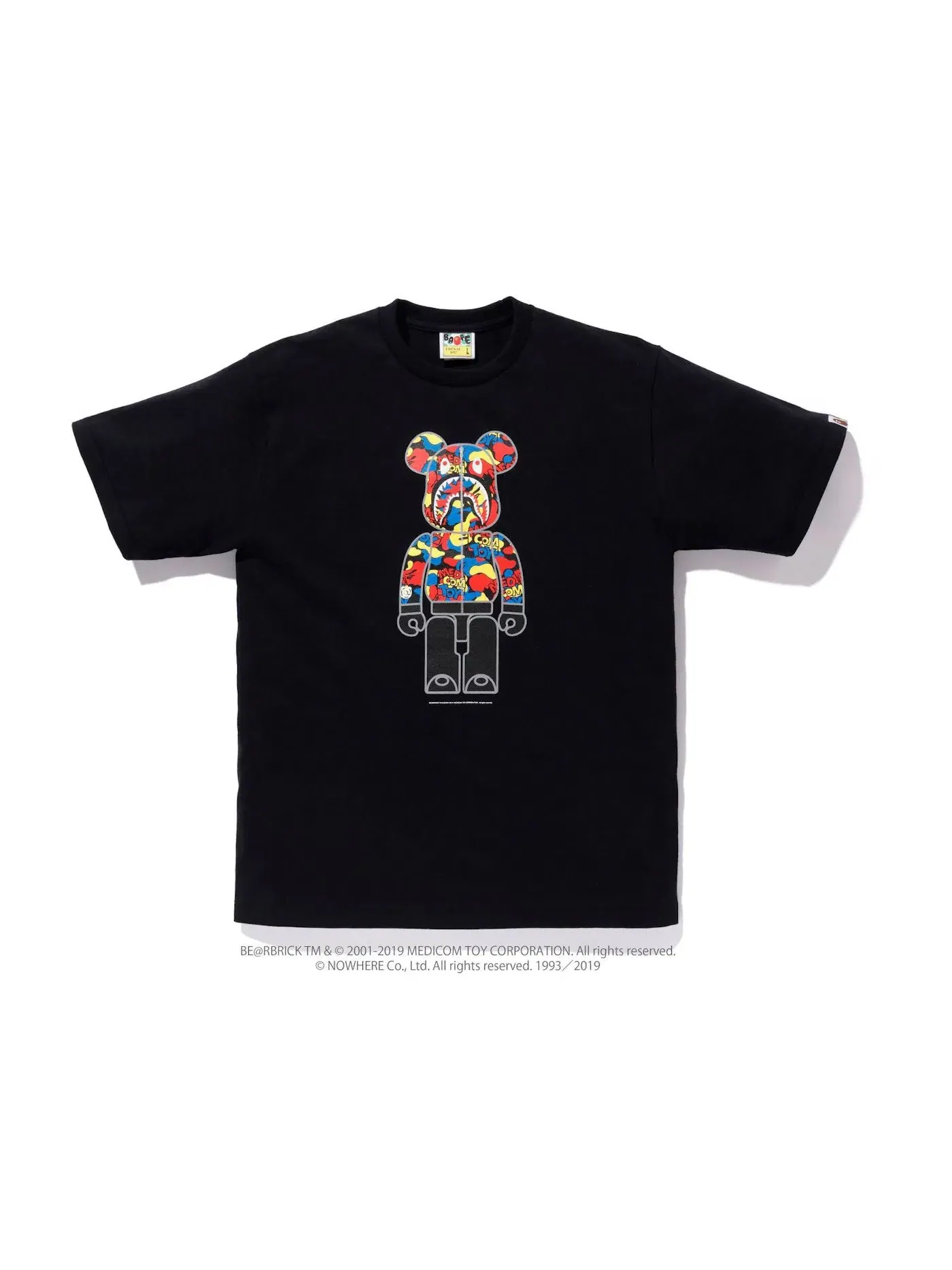 Мужская футболка с принтом BAPE x Medicom Toy Camo Bear Tee BAPE — изображение 1 из 2, черный