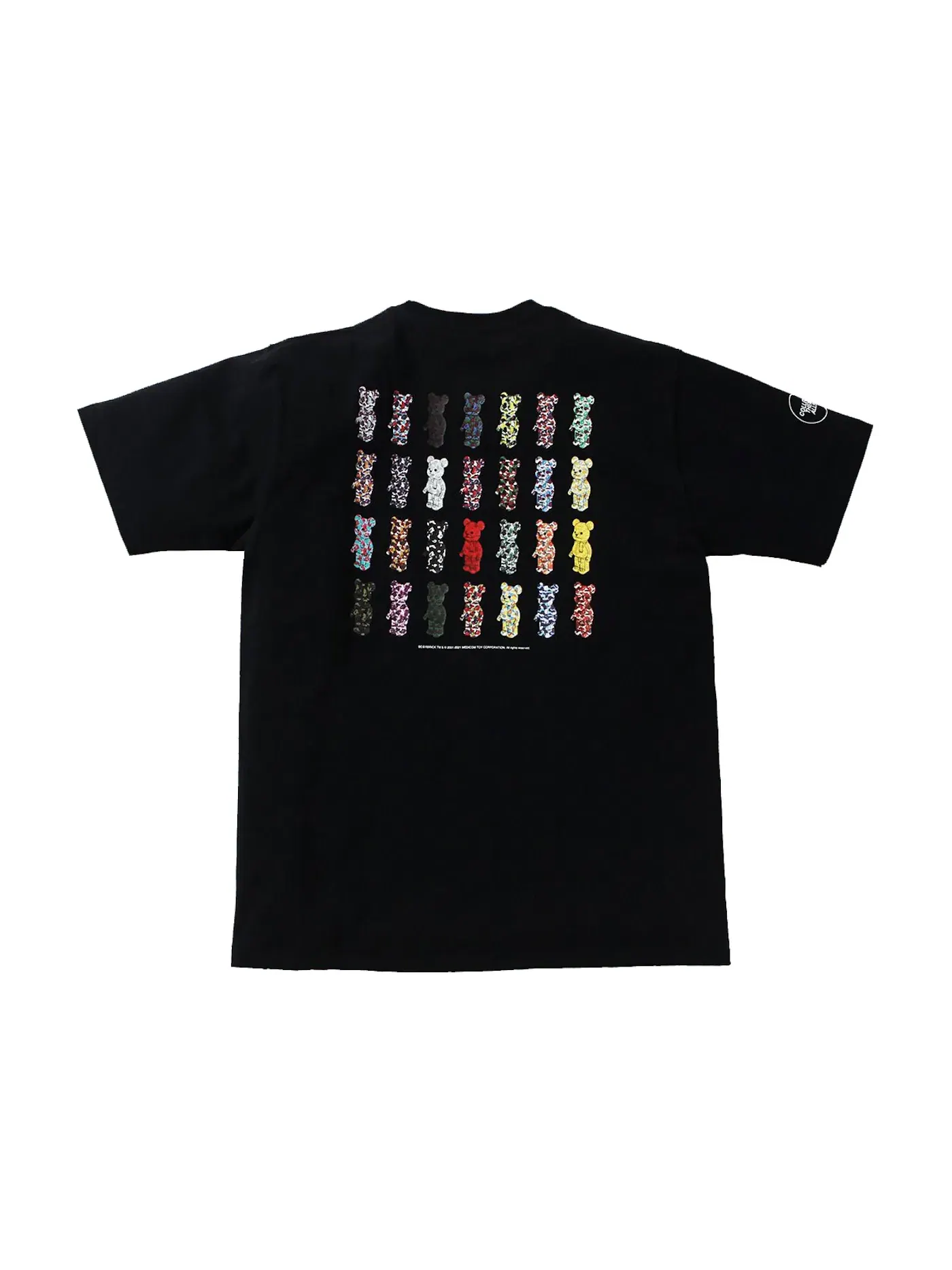 Мужская футболка с принтом BAPE x Medicom Toy Camo Bear Tee BAPE — изображение 2 из 2, черный