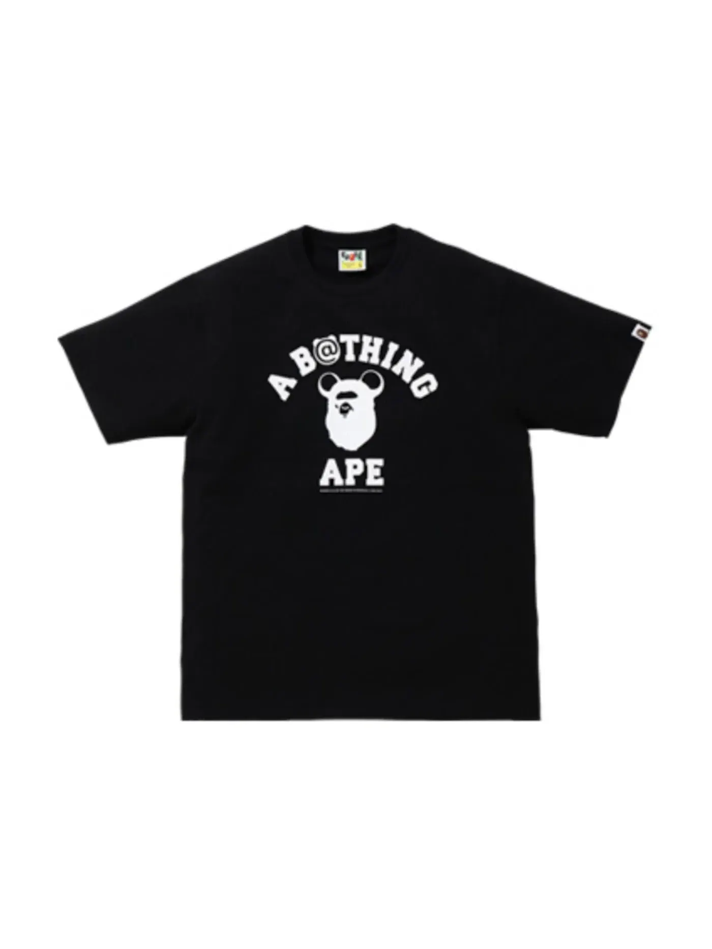 Мужская футболка с принтом BAPE x Medicom Toy College Bear Tee BAPE — изображение 1 из 1, черный