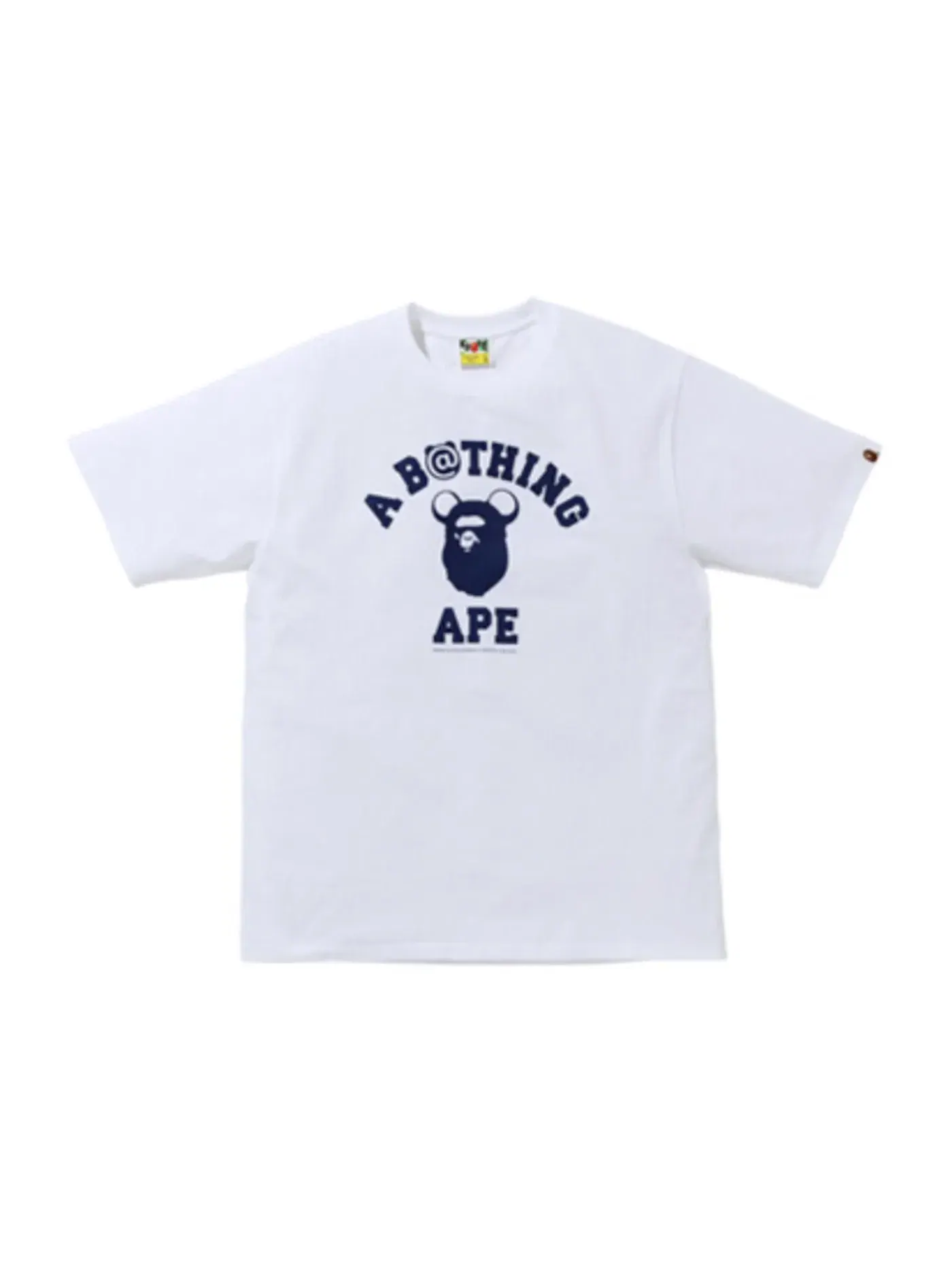 Мужская футболка с принтом BAPE x Medicom Toy College Bear Tee BAPE — изображение 1 из 1, белый