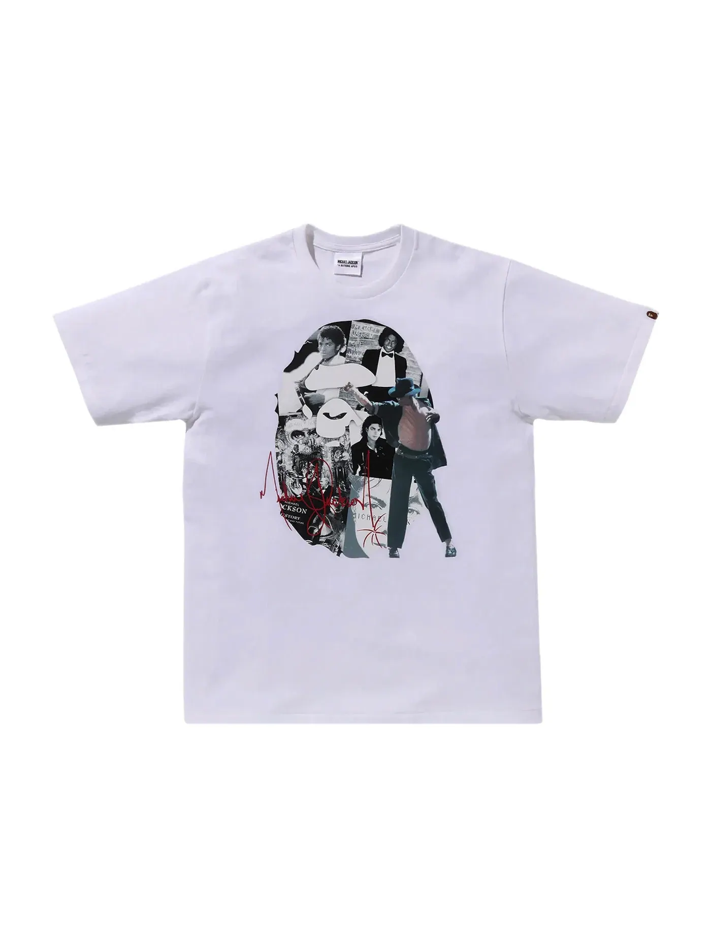 Мужская футболка с принтом BAPE x Michael Jackson Album Jacket Ape Head Tee BAPE — изображение 1 из 2, белый