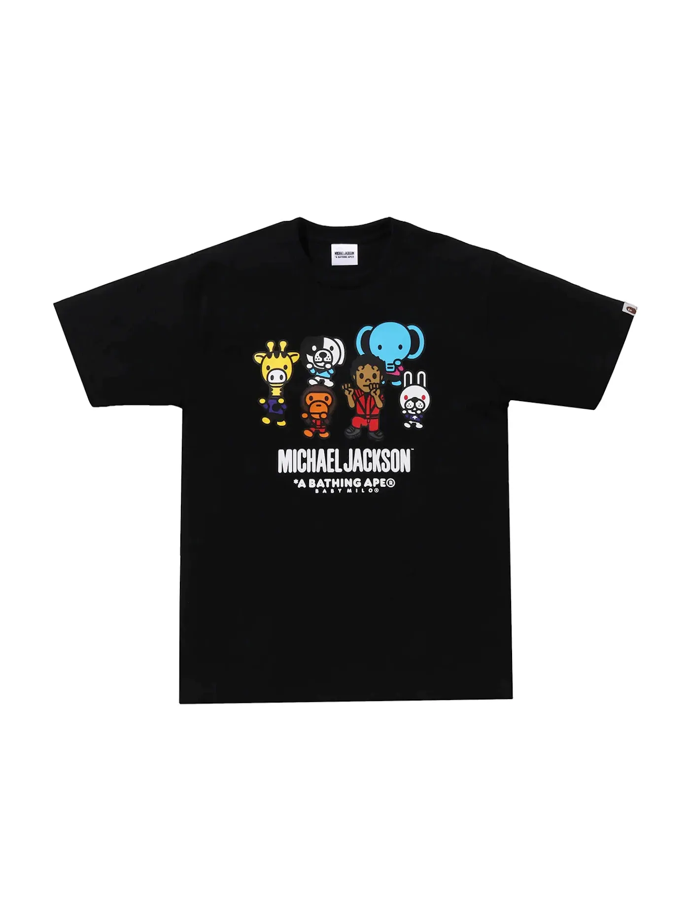 Мужская футболка с принтом BAPE x Michael Jackson Baby Milo BAPE — изображение 1 из 2, черный