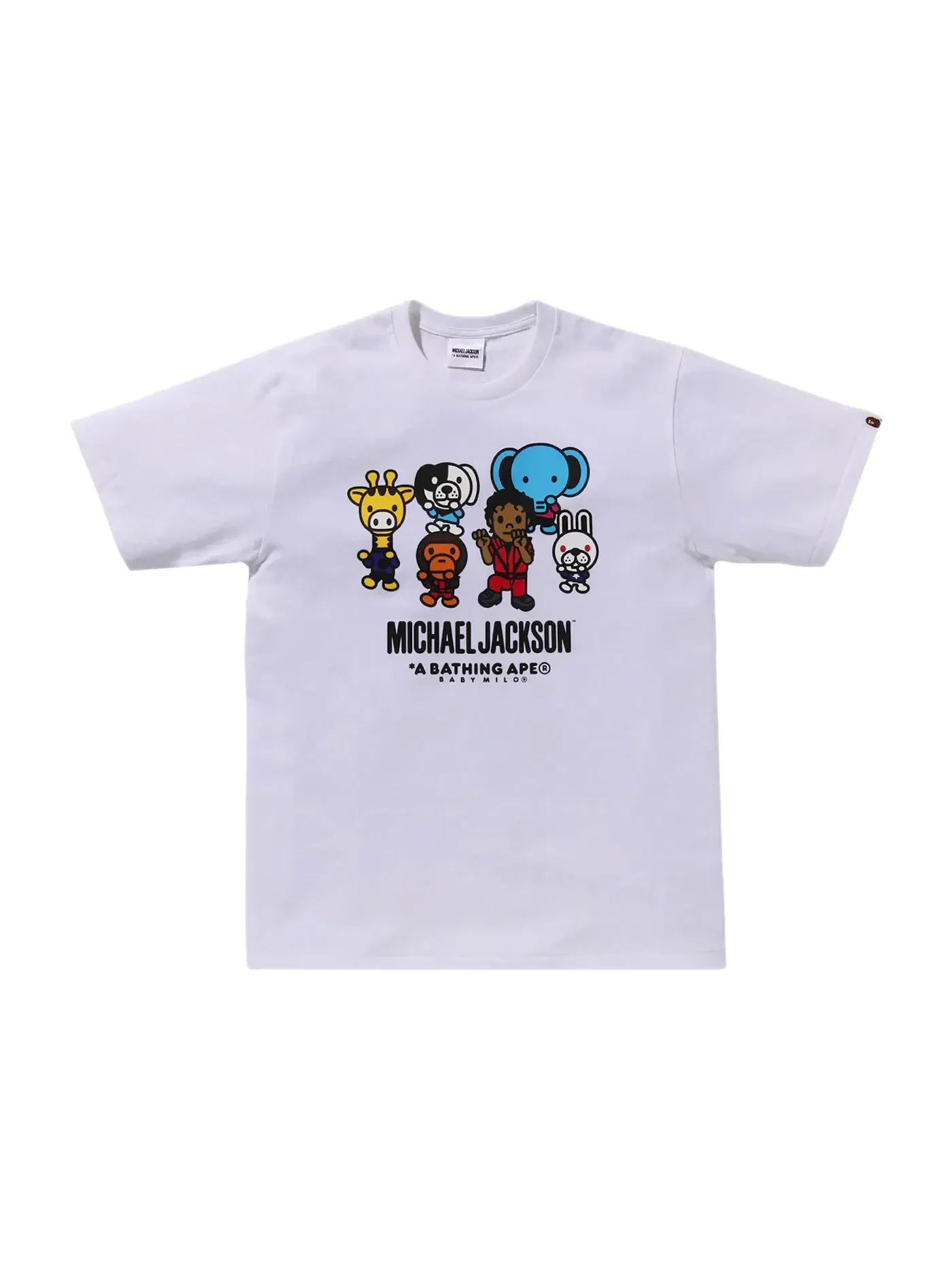 Мужская футболка с принтом BAPE x Michael Jackson Baby Milo Tee BAPE — изображение 1 из 2, белый