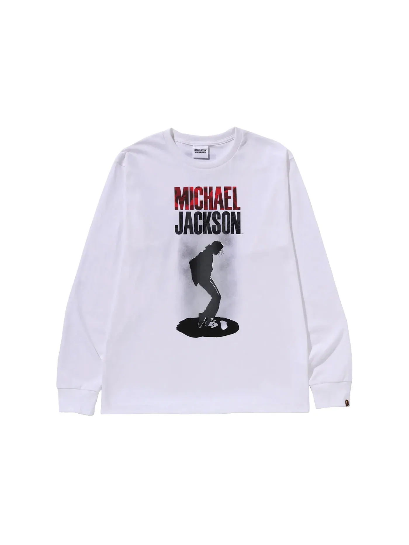 Мужская футболка с длинным рукавом BAPE x Michael Jackson L/S Tee BAPE — изображение 1 из 2, белый