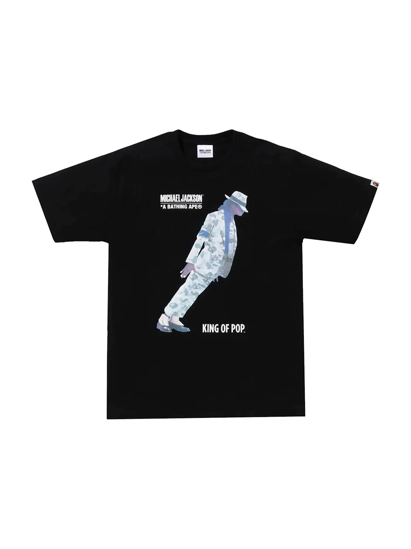 Мужская футболка с принтом BAPE x Michael Jackson Tee BAPE — изображение 1 из 2, черный