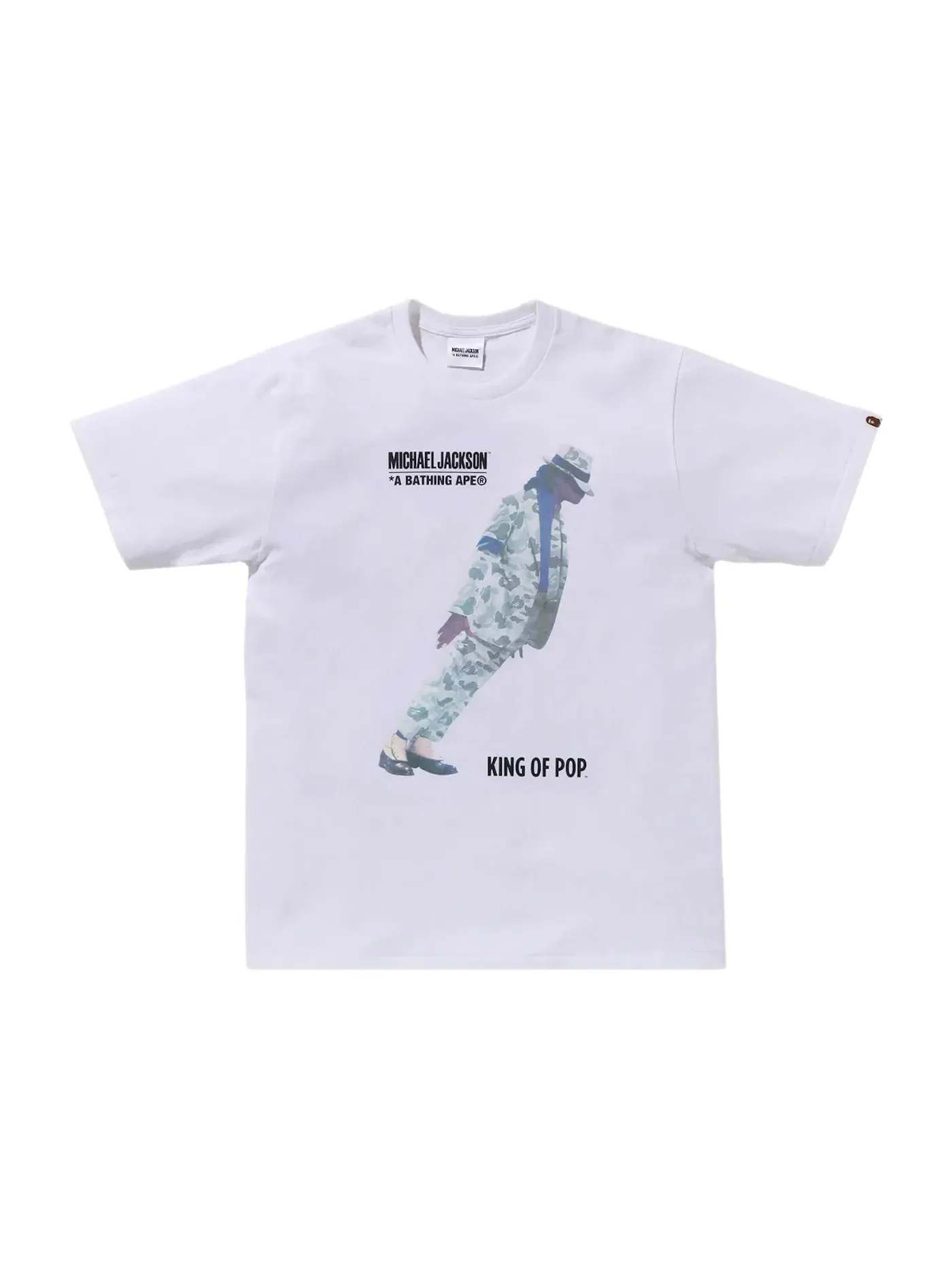 Мужская футболка с принтом BAPE x Michael Jackson Tee BAPE — изображение 1 из 2, белый
