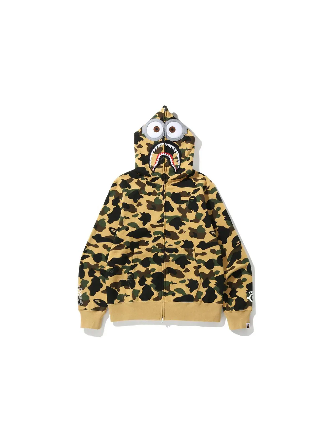 Мужская худи с камуфляжным принтом Shark Full Zip Hoodie BAPE — изображение 1 из 1, желтый