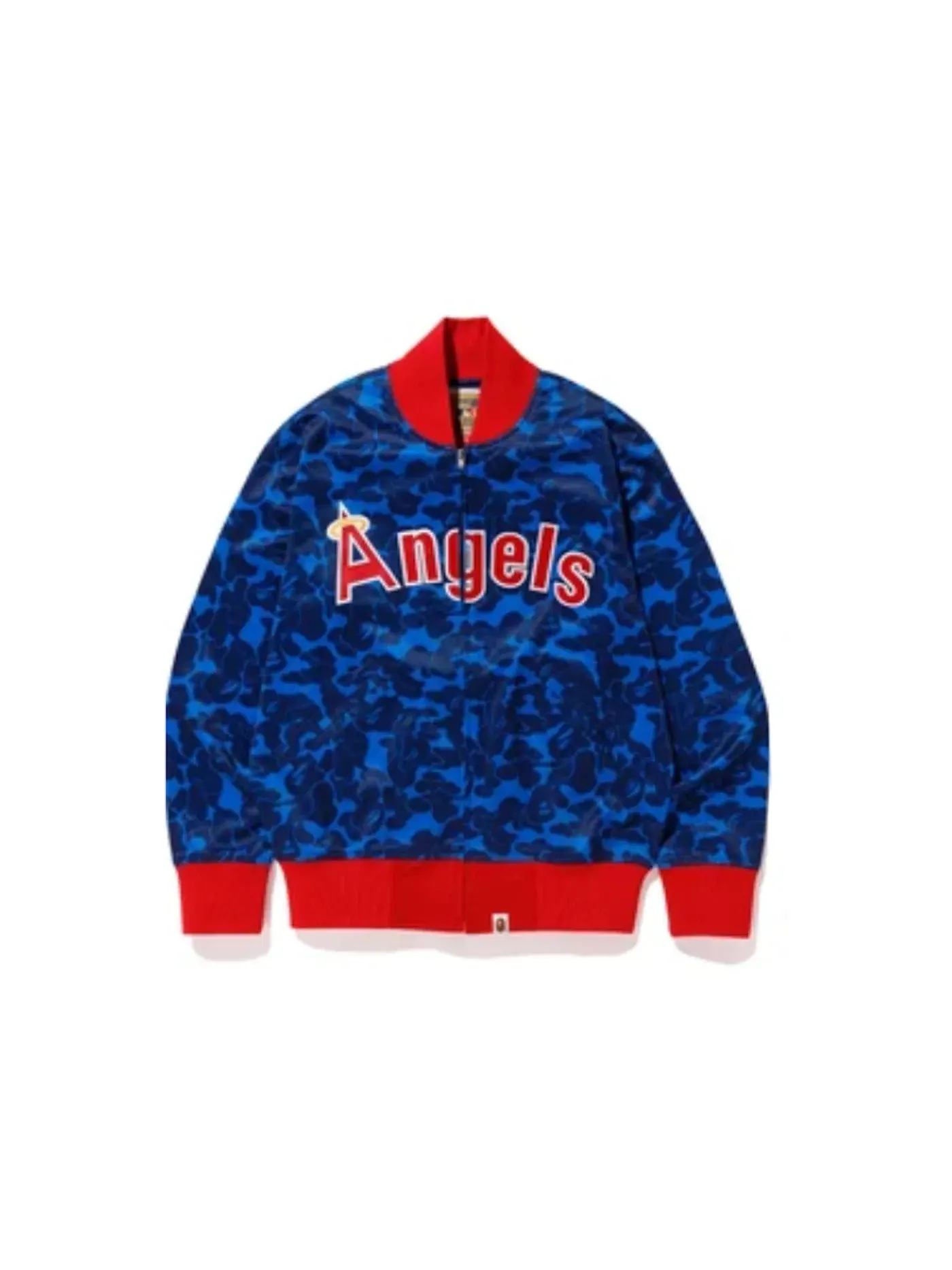 Мужская куртка с принтом BAPE x Mitchell & Ness Angels Jacket Blue BAPE — изображение 1 из 2, синий