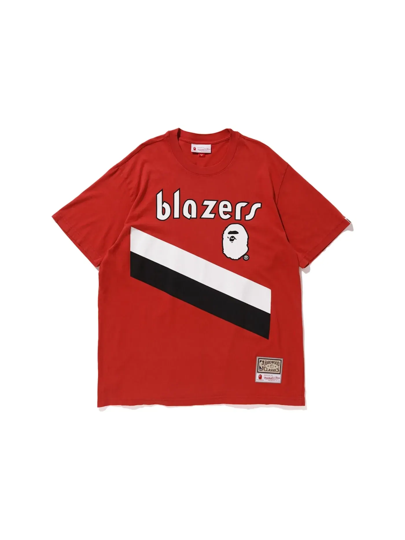 Мужская футболка с принтом BAPE x Mitchell & Ness Blazers Tee BAPE — изображение 1 из 3, бордовый