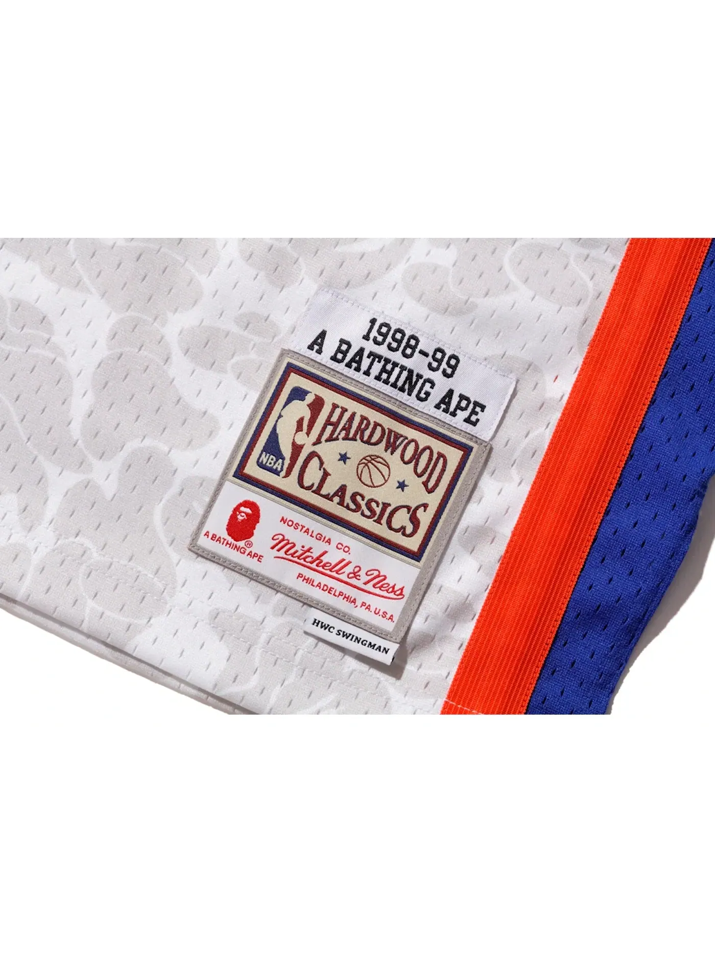Мужская баскетбольная джерси с принтом BAPE x Mitchell & Ness Knicks ABC Swingman — изображение 3 из 3, белый