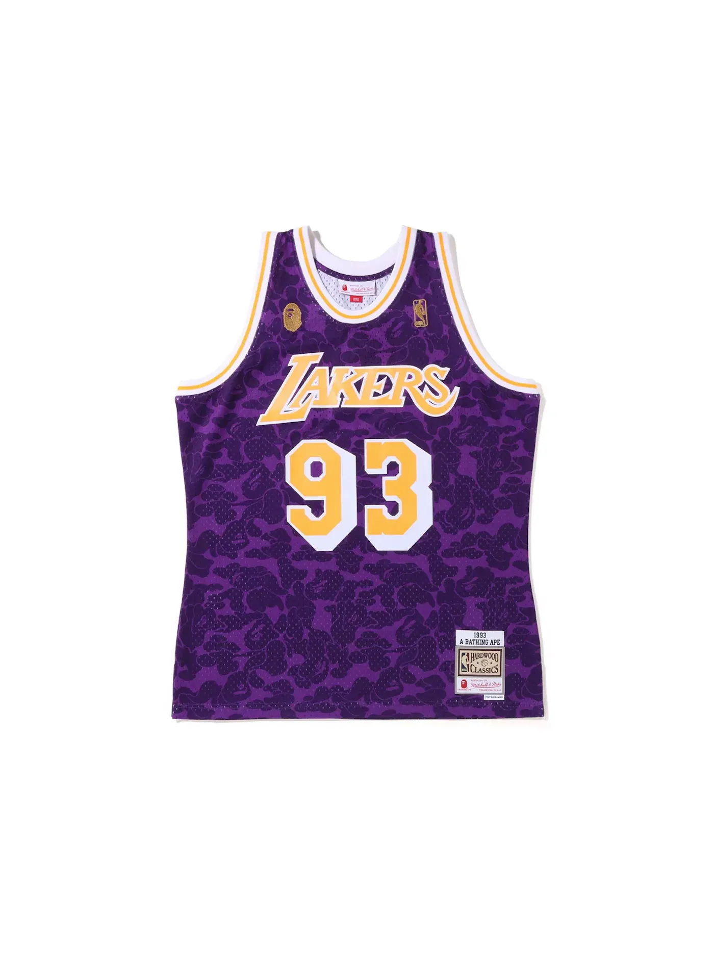 Мужская джерси BAPE x Mitchell & Ness Los Angeles Lakers Jersey BAPE — изображение 1 из 2, фиолетовый