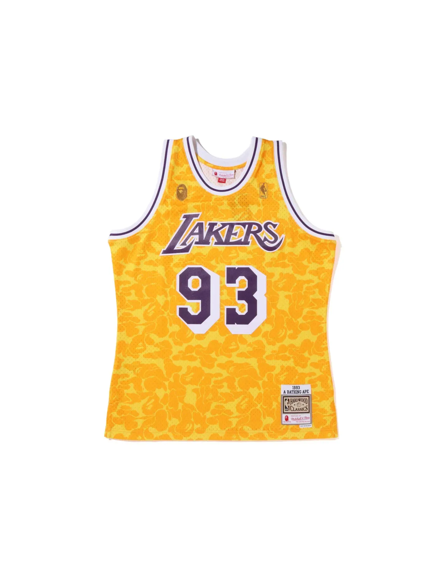 Мужская джерси BAPE x Mitchell & Ness Los Angeles Lakers — изображение 1 из 2, желтый