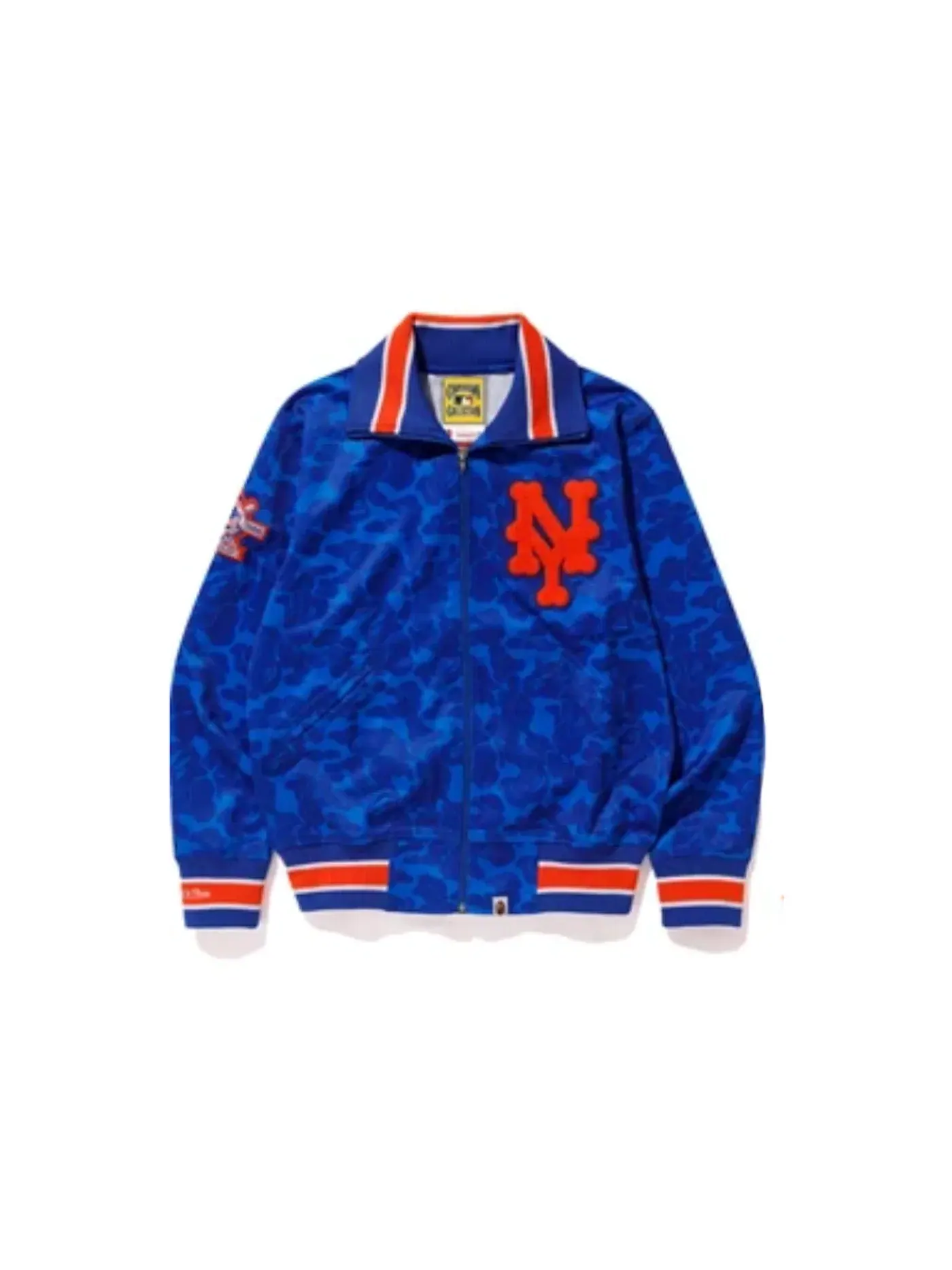 Мужская куртка BAPE x Mitchell & Ness Mets Jacket — изображение 1 из 2, синий