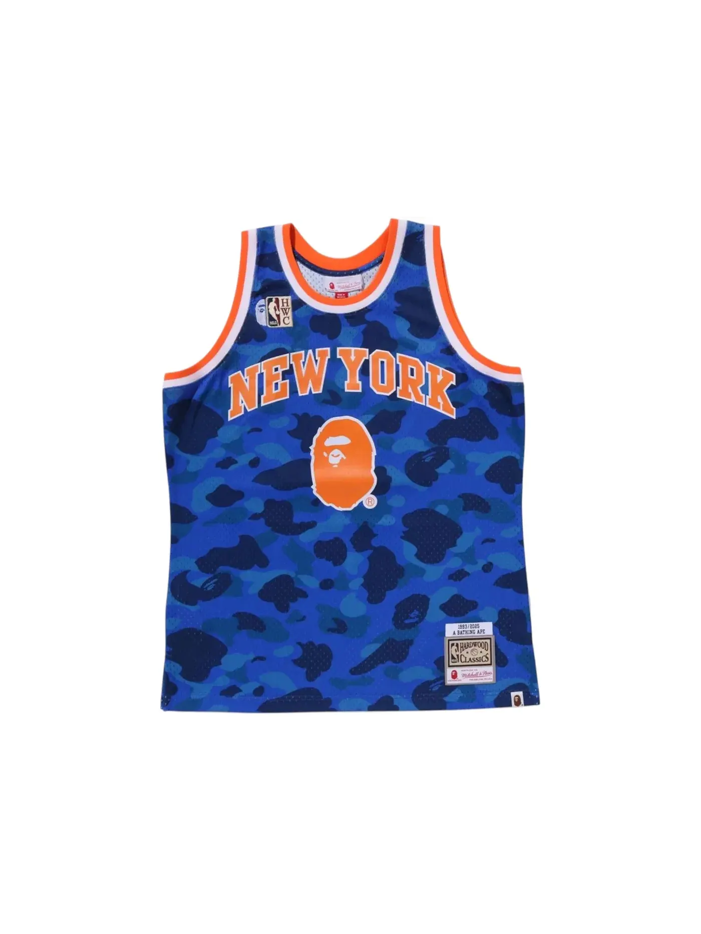 Мужская баскетбольная джерси с принтом BAPE x Mitchell & Ness New York Knicks Swingman BAPE — изображение 1 из 1, синий