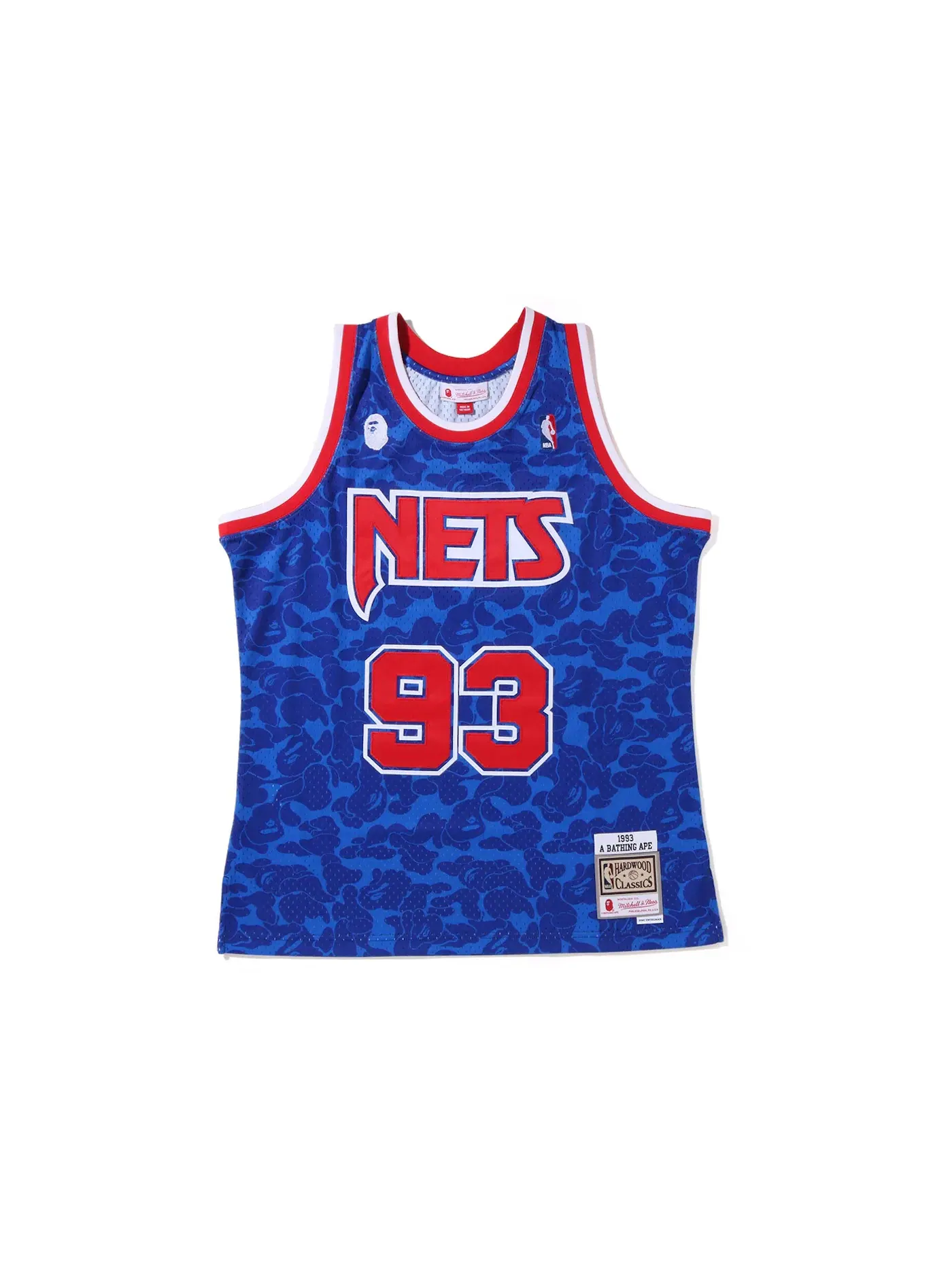 Мужская джерси BAPE x Mitchell & Ness New Jersey Nets Jersey BAPE — изображение 1 из 2, синий