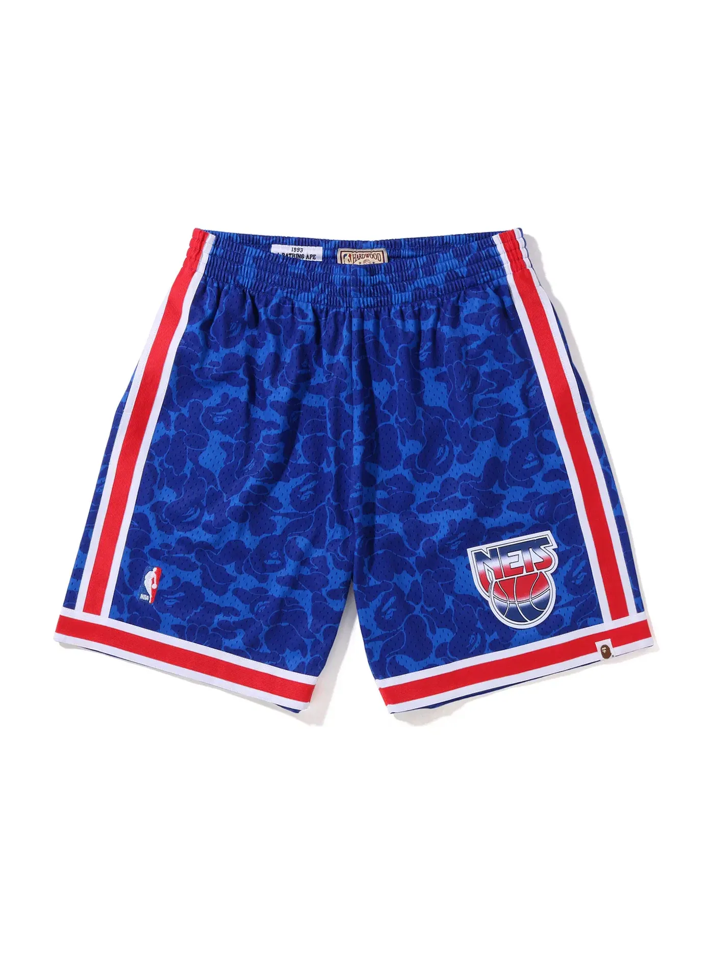 Мужские шорты с принтом BAPE x Mitchell & Ness New Jersey Nets Shorts BAPE — изображение 1 из 1, синий