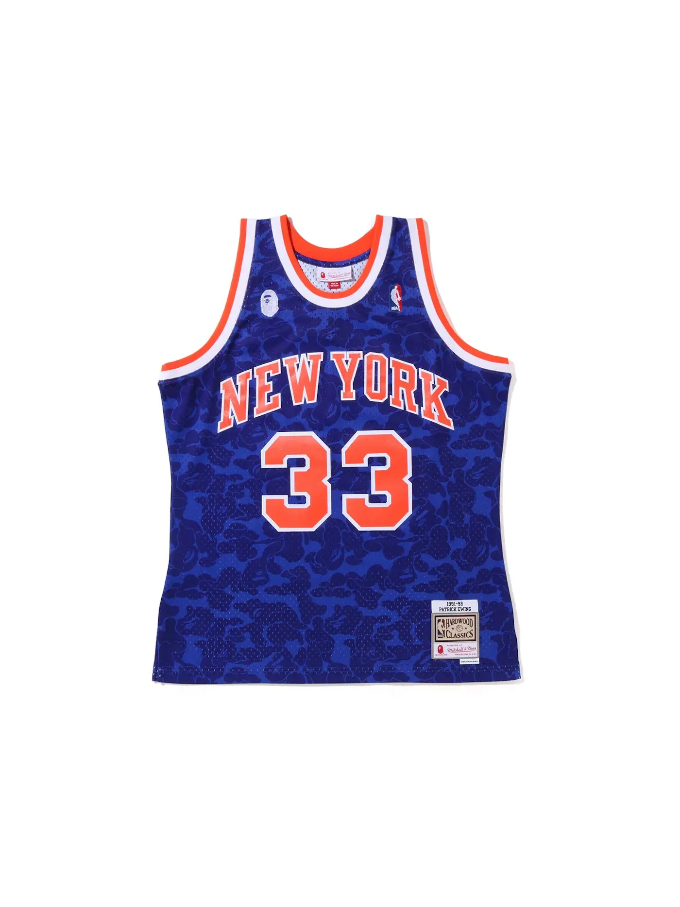 Мужская джерси BAPE x Mitchell & Ness New York Knicks Ewing Jersey — изображение 1 из 2, синий