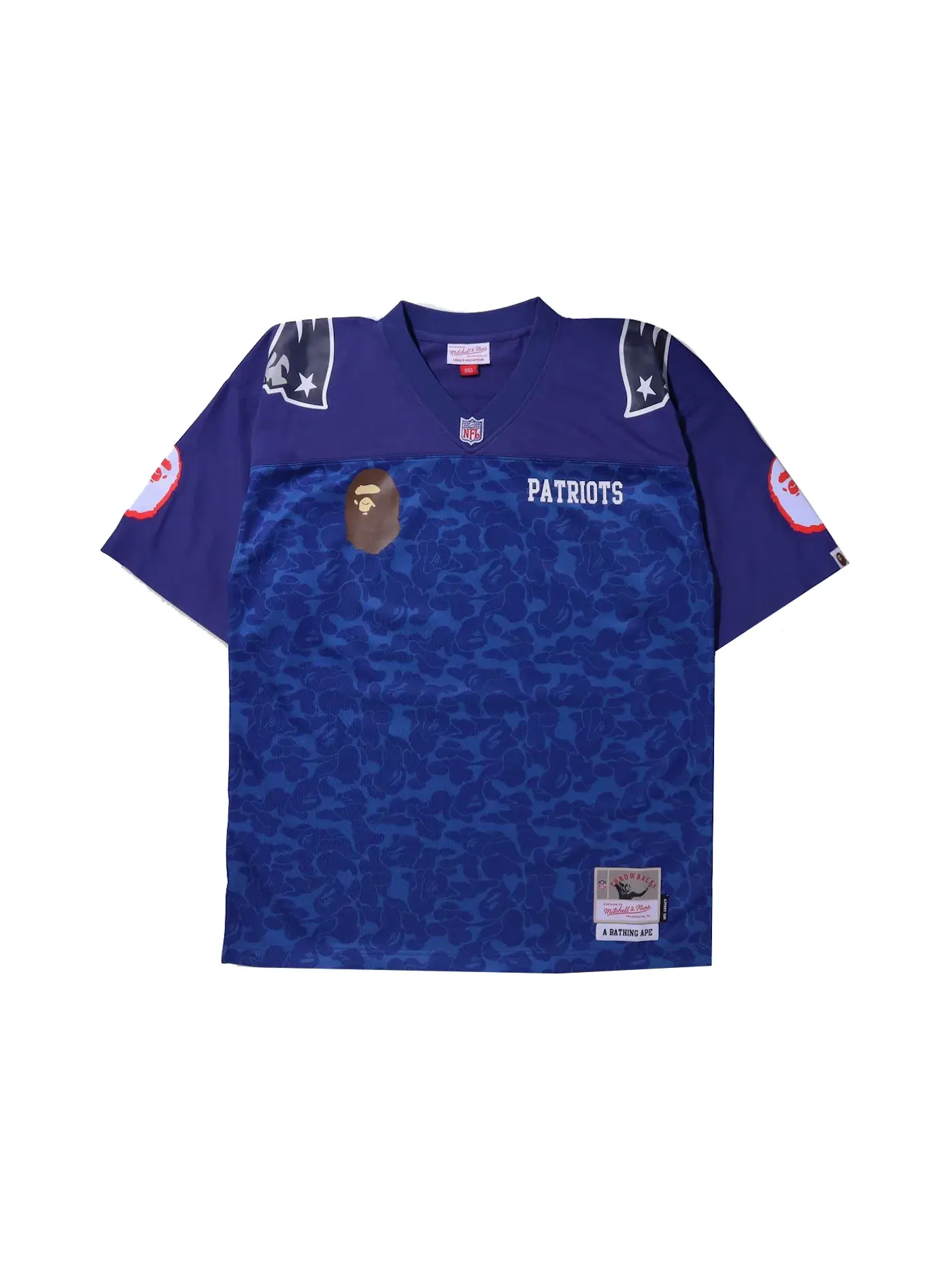 Мужская футбольная джерси с длинным рукавом Jersey BAPE — изображение 1 из 3, темно-синий
