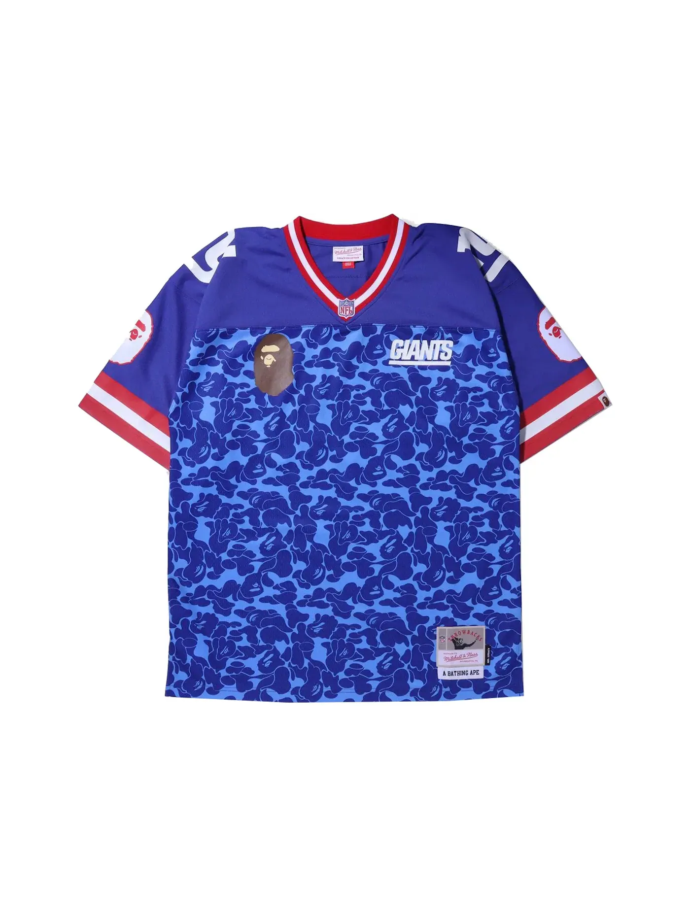 Мужская джерси с принтом Jersey BAPE — изображение 1 из 3, темно-синий