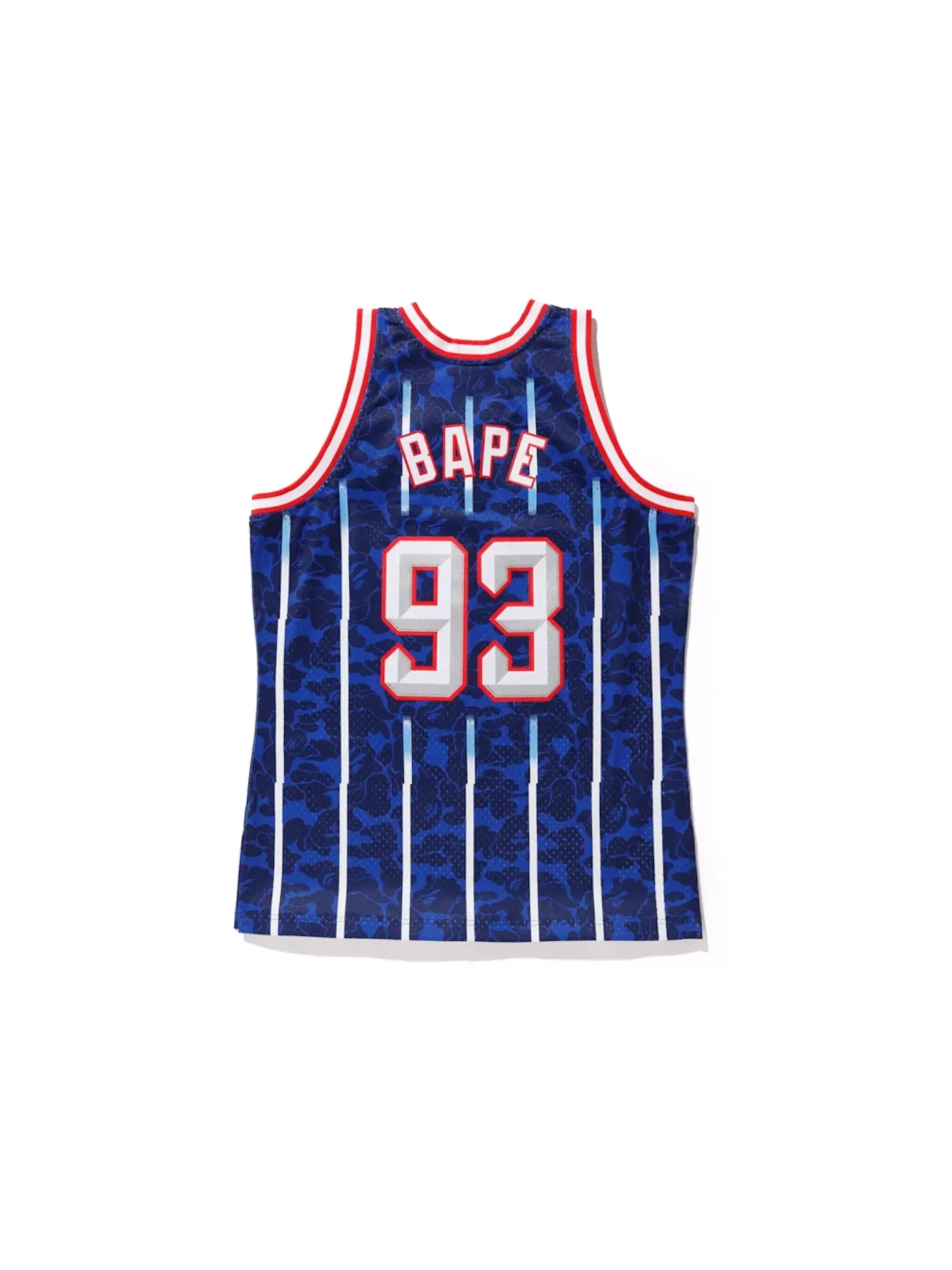 Мужская баскетбольная джерси с принтом BAPE x Mitchell & Ness Rockets ABC Basketball Swingman Jersey BAPE, темно-синий