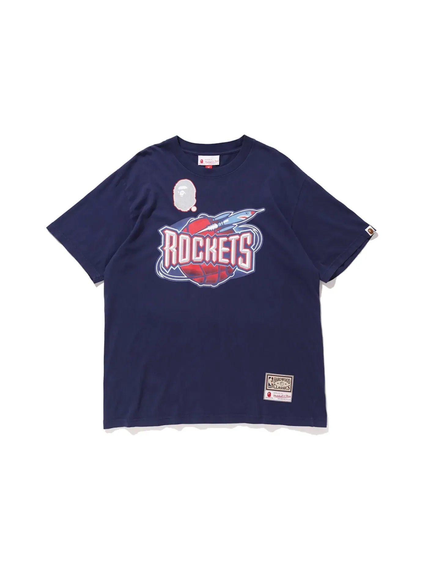 Мужская футболка с принтом BAPE x Mitchell & Ness Rockets Tee — изображение 1 из 3, темно-синий