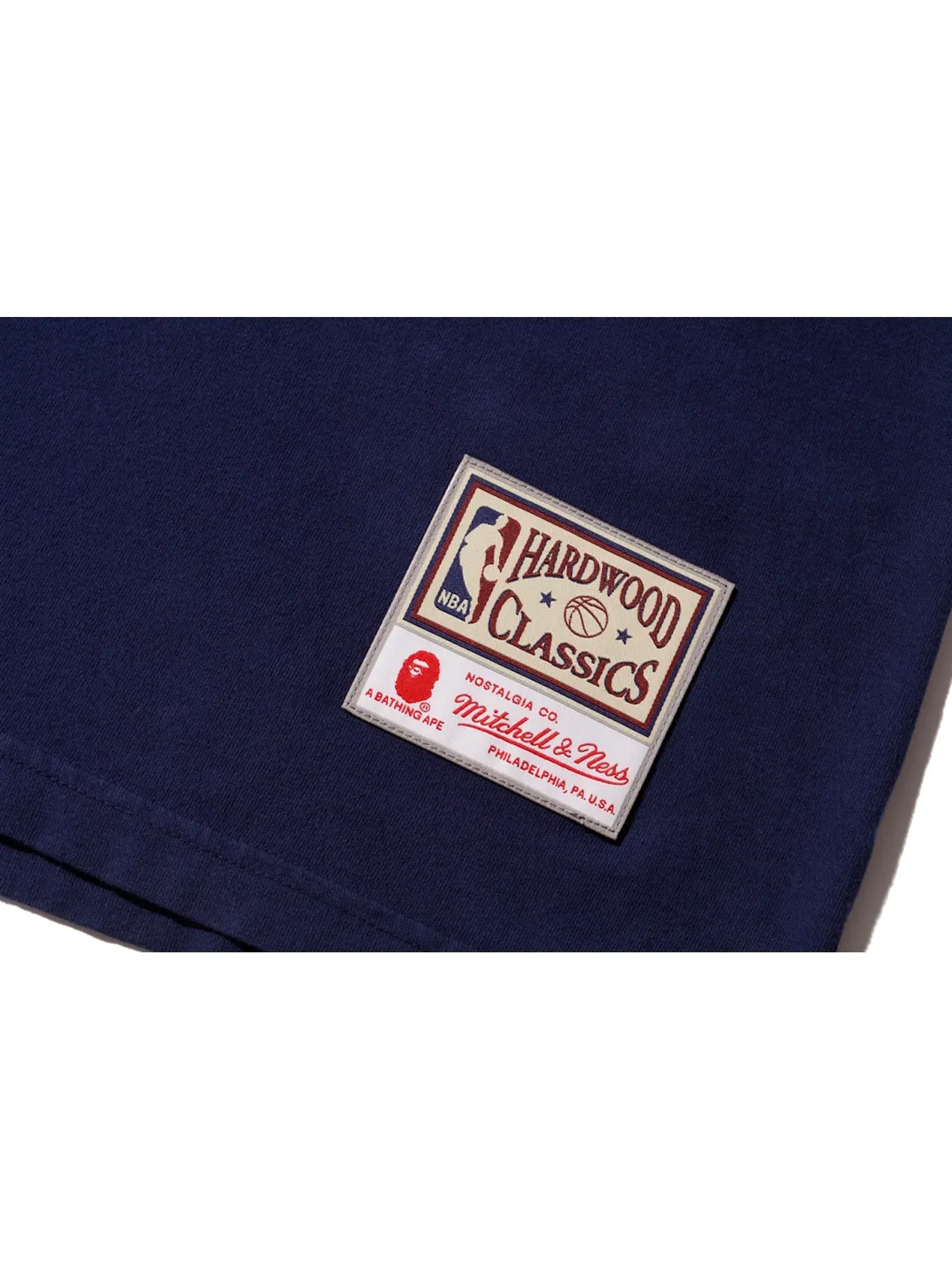 Мужская футболка с принтом BAPE x Mitchell & Ness Rockets Tee — изображение 3 из 3, темно-синий