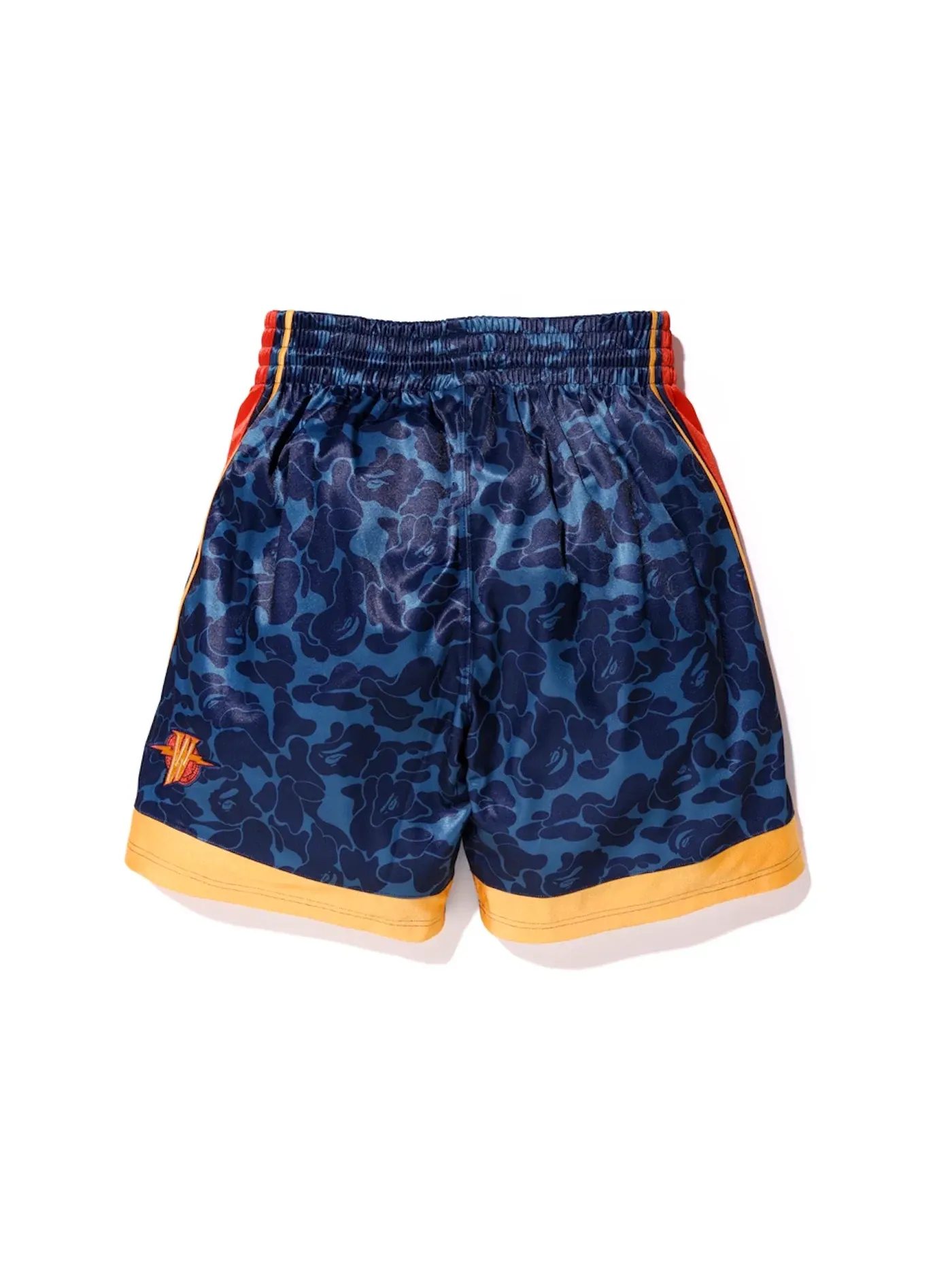 Мужские шорты с принтом BAPE x Mitchell & Ness Warriors ABC Basketball Authentic Shorts BAPE — изображение 2 из 3