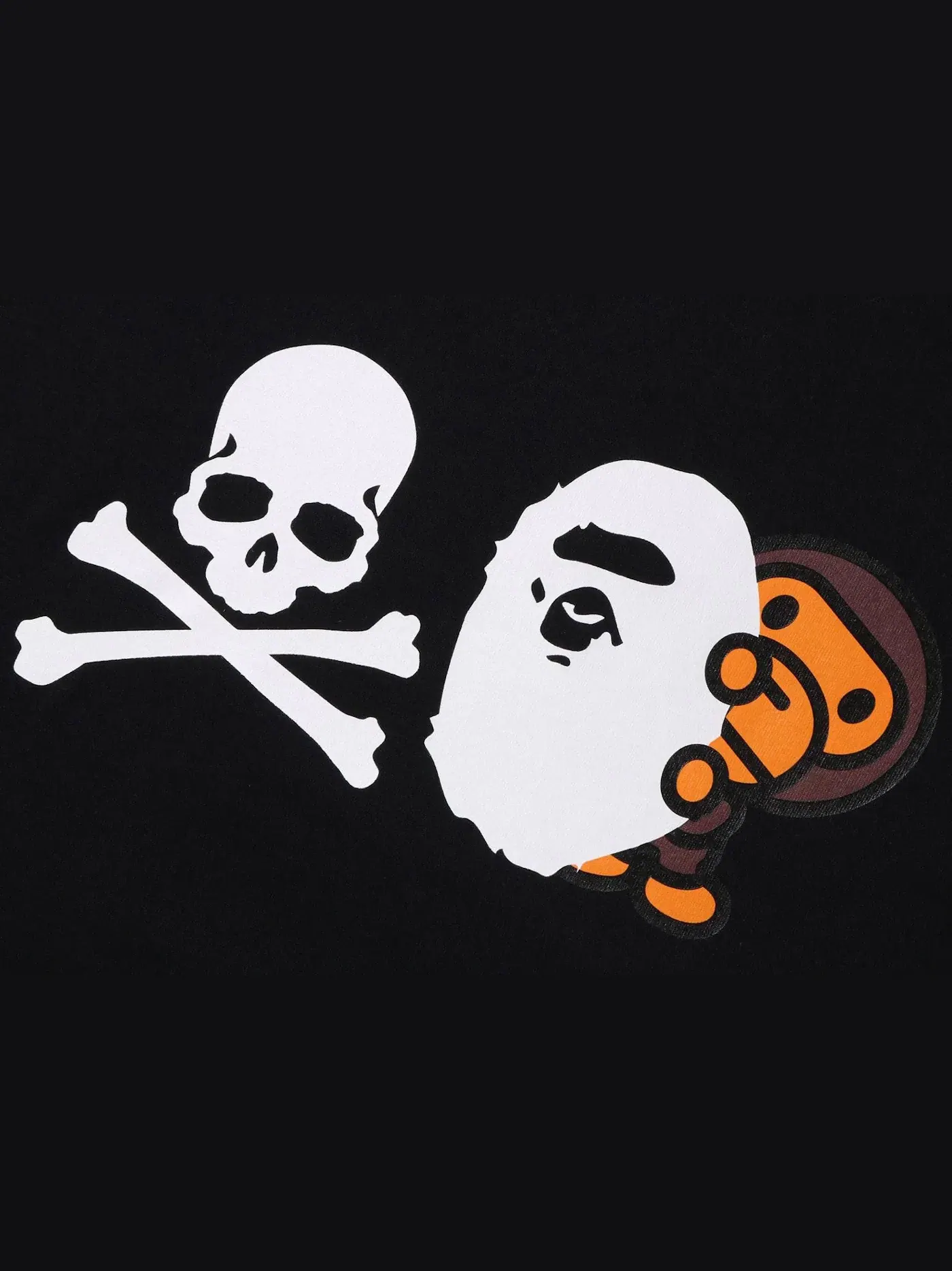 Мужская футболка с принтом BAPE x MMJ Ape Head & Milo Tee BAPE — изображение 2 из 2, черный