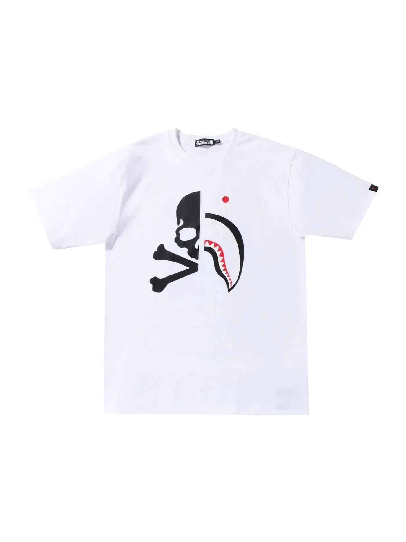 Мужская футболка с принтом BAPE x MMJ Half Shark Tee BAPE — изображение 1 из 3, белый