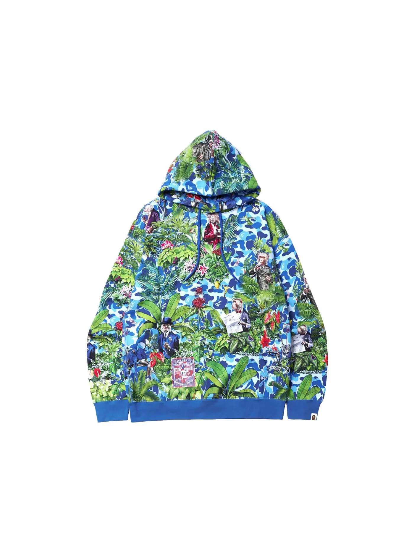 Мужской пуловер-худи с принтом BAPE x Monkey 47 Hoodie BAPE — изображение 1 из 3, синий