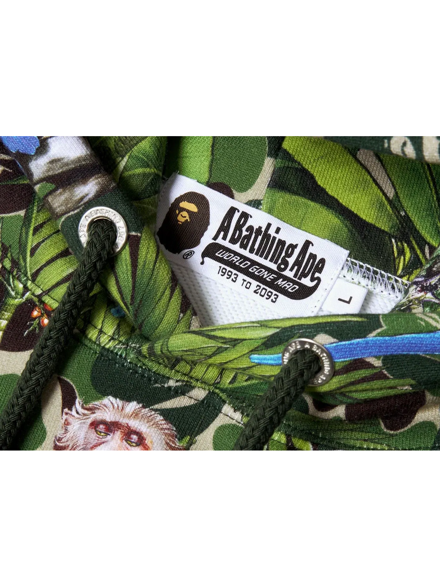 Мужской пуловер с капюшоном BAPE x Monkey 47 — изображение 3 из 3, зеленый