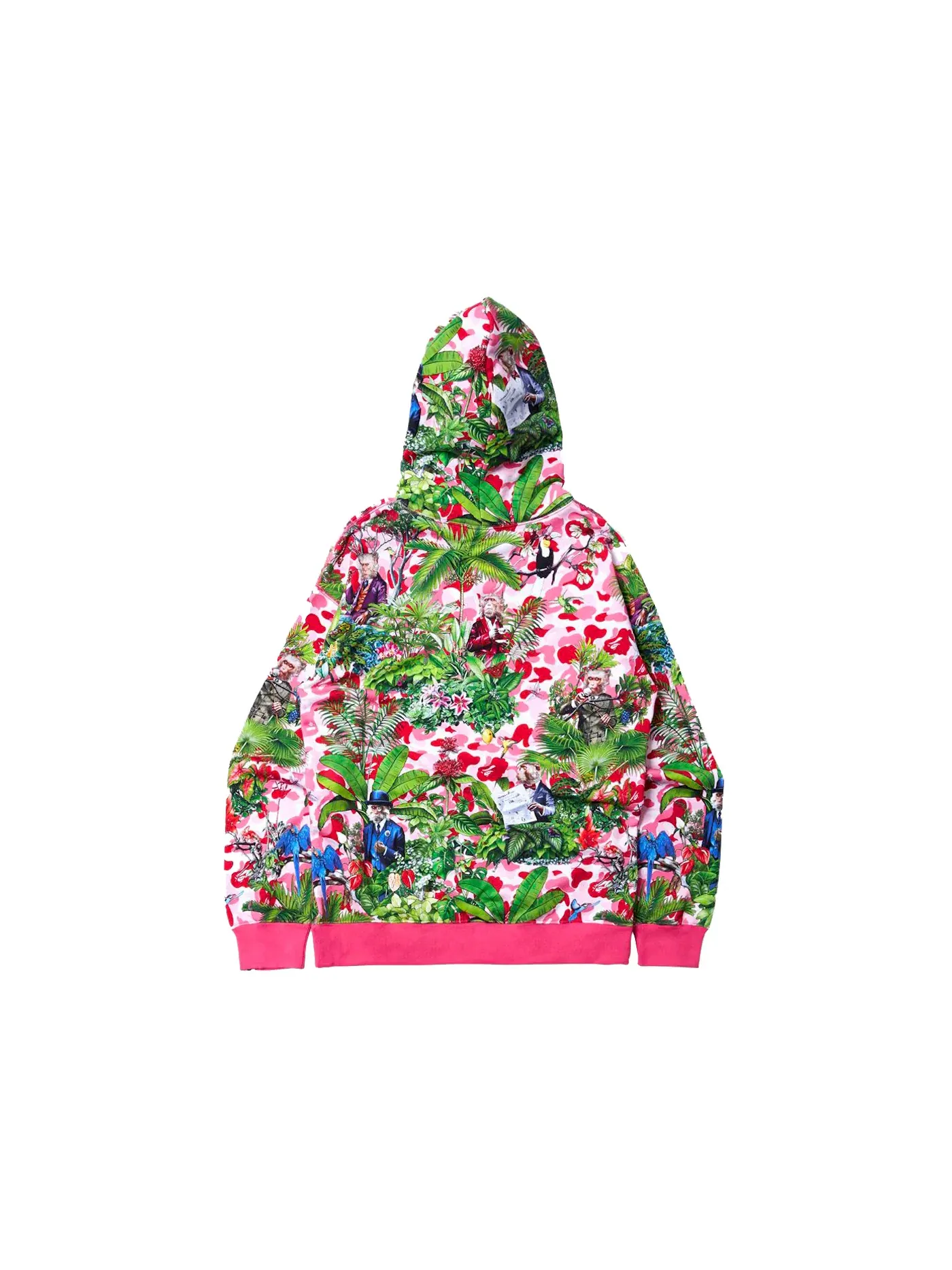 Мужской пуловер с капюшоном с принтом BAPE x Monkey 47 Hoodie BAPE — изображение 2 из 3, розовый
